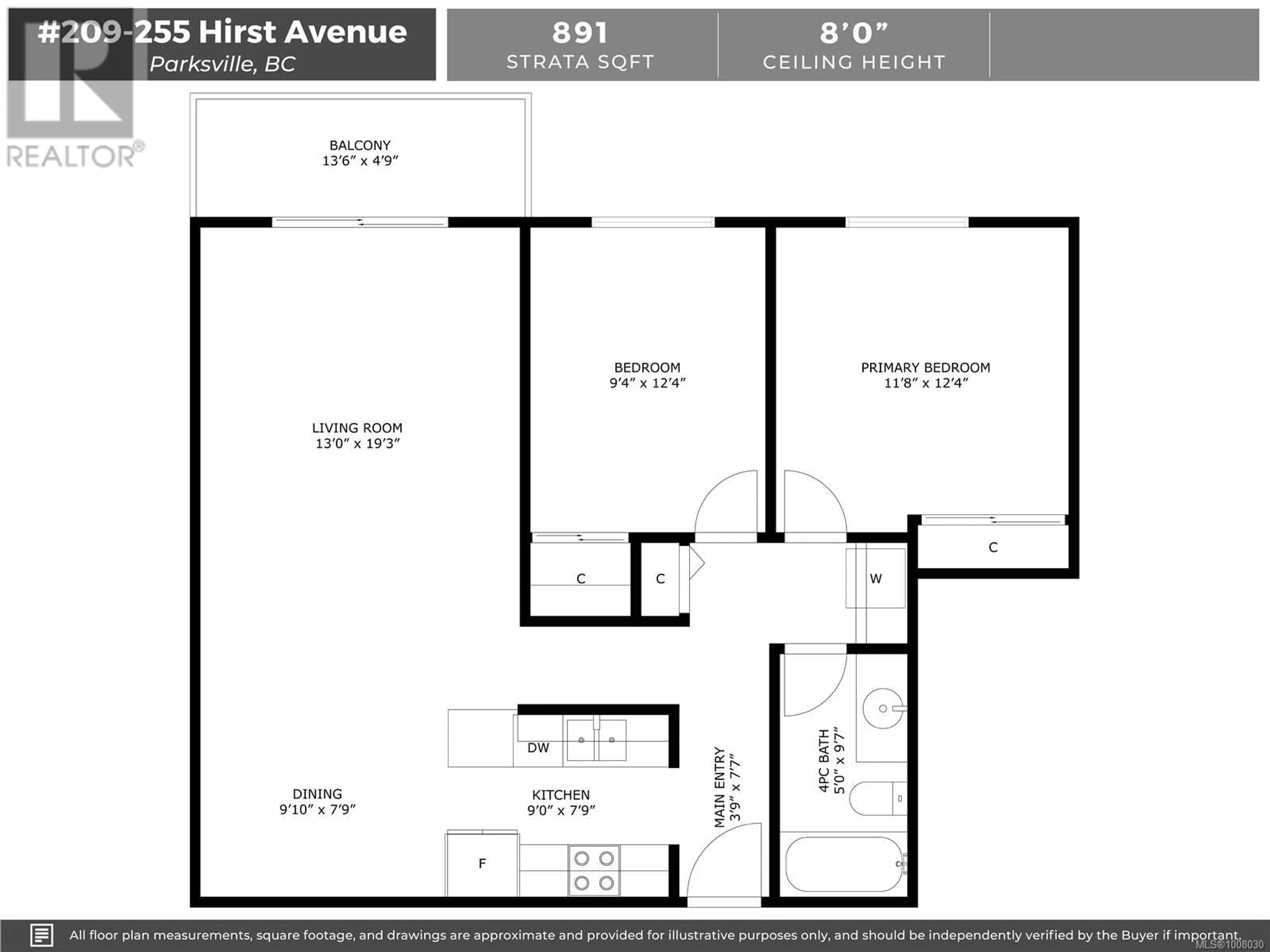 Floor plan for 209 - 255 HIRST AVENUE, Parksville British Columbia V9P1P5