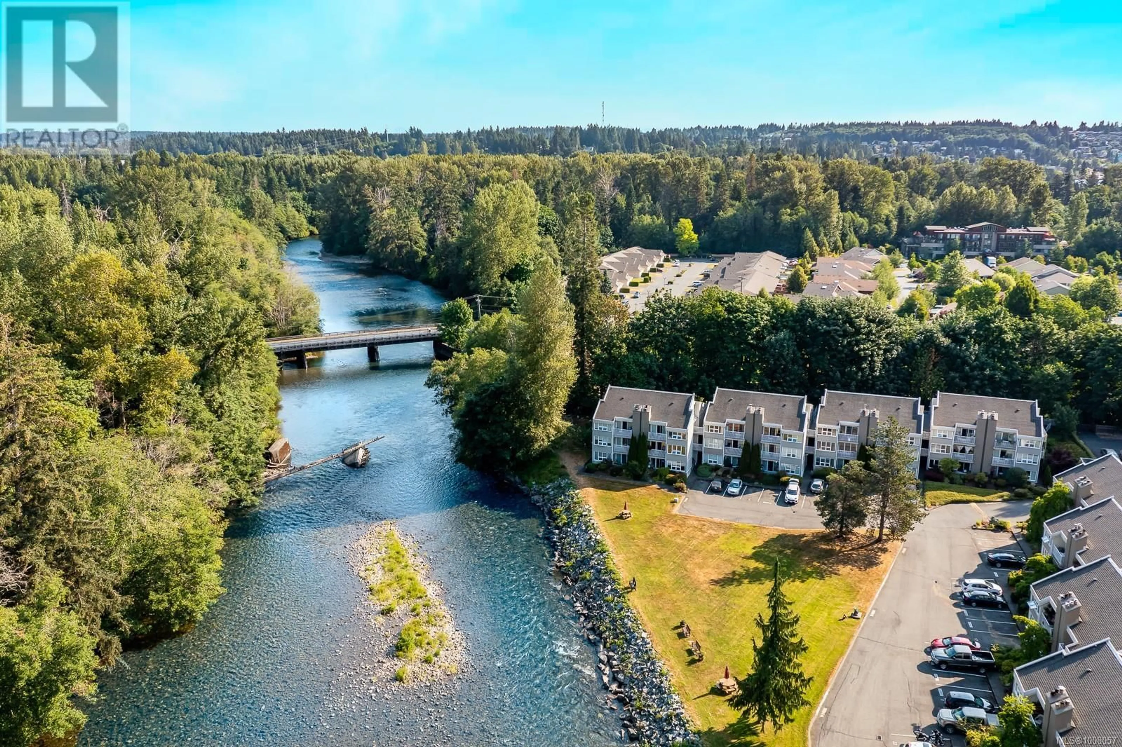 A pic from outside/outdoor area/front of a property/back of a property/a pic from drone, water/lake/river/ocean view for 215 - 205 1ST STREET, Courtenay British Columbia V9N1A5