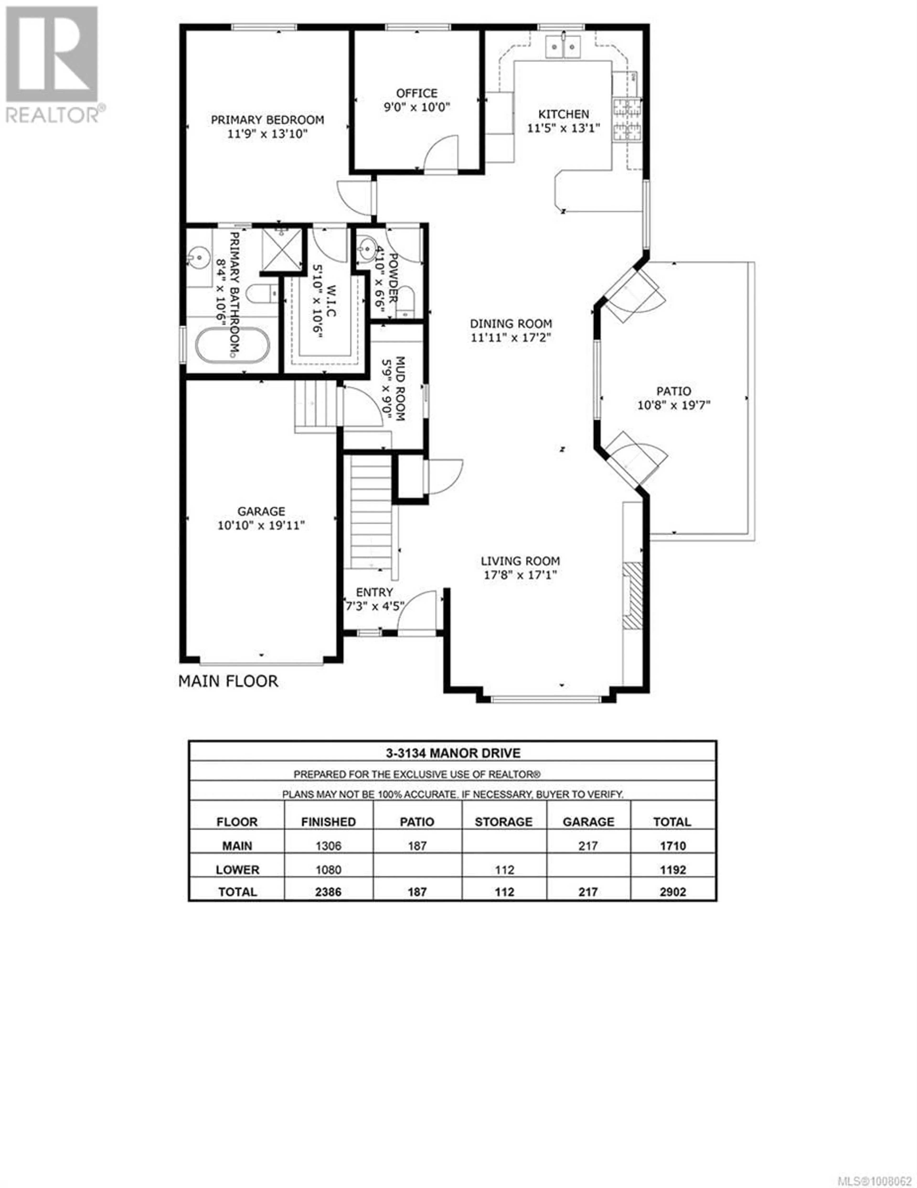 Floor plan for 3 - 3134 MANOR DRIVE, Duncan British Columbia V9L0A4