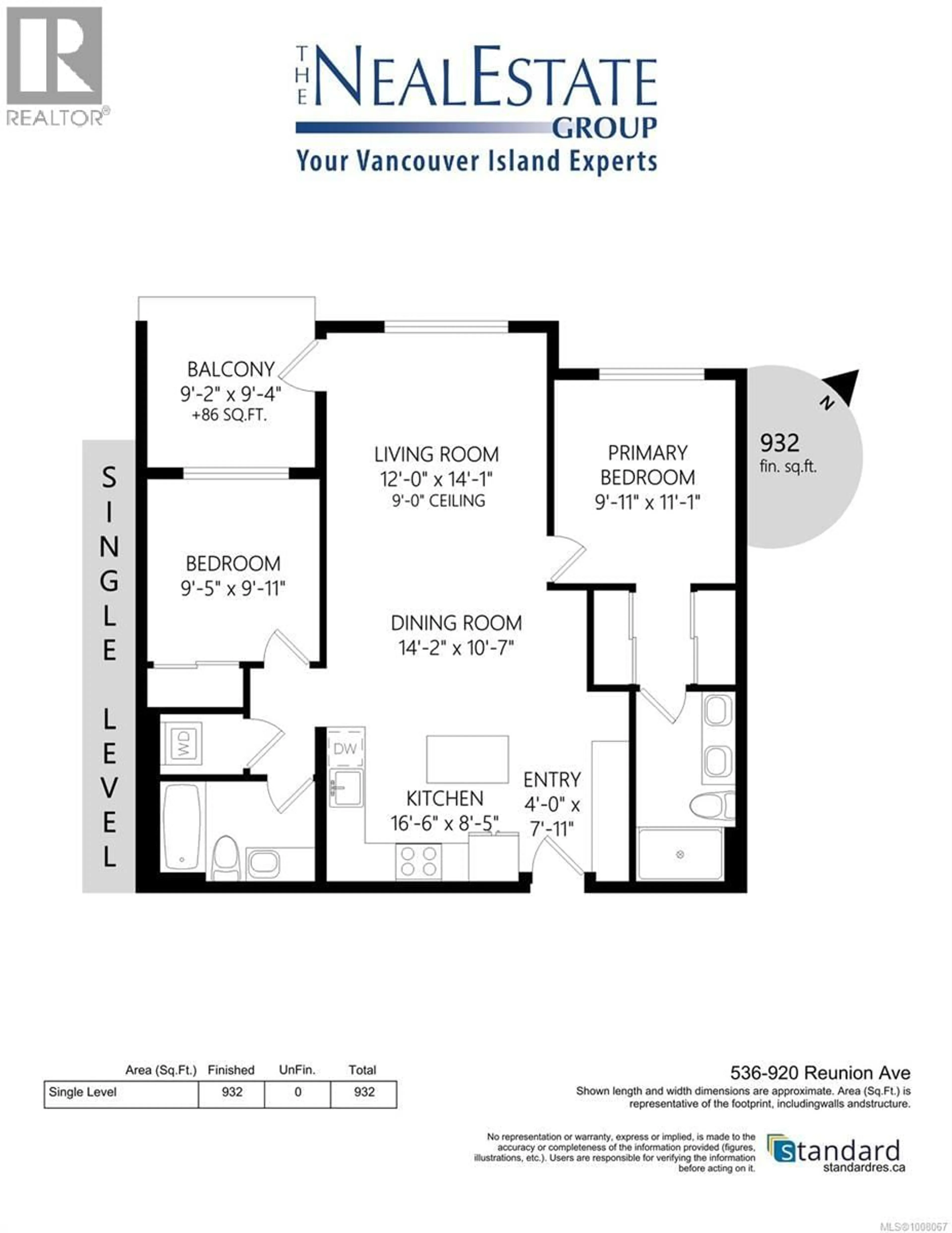 Floor plan for 536 - 920 REUNION AVENUE, Langford British Columbia V9B3Y7