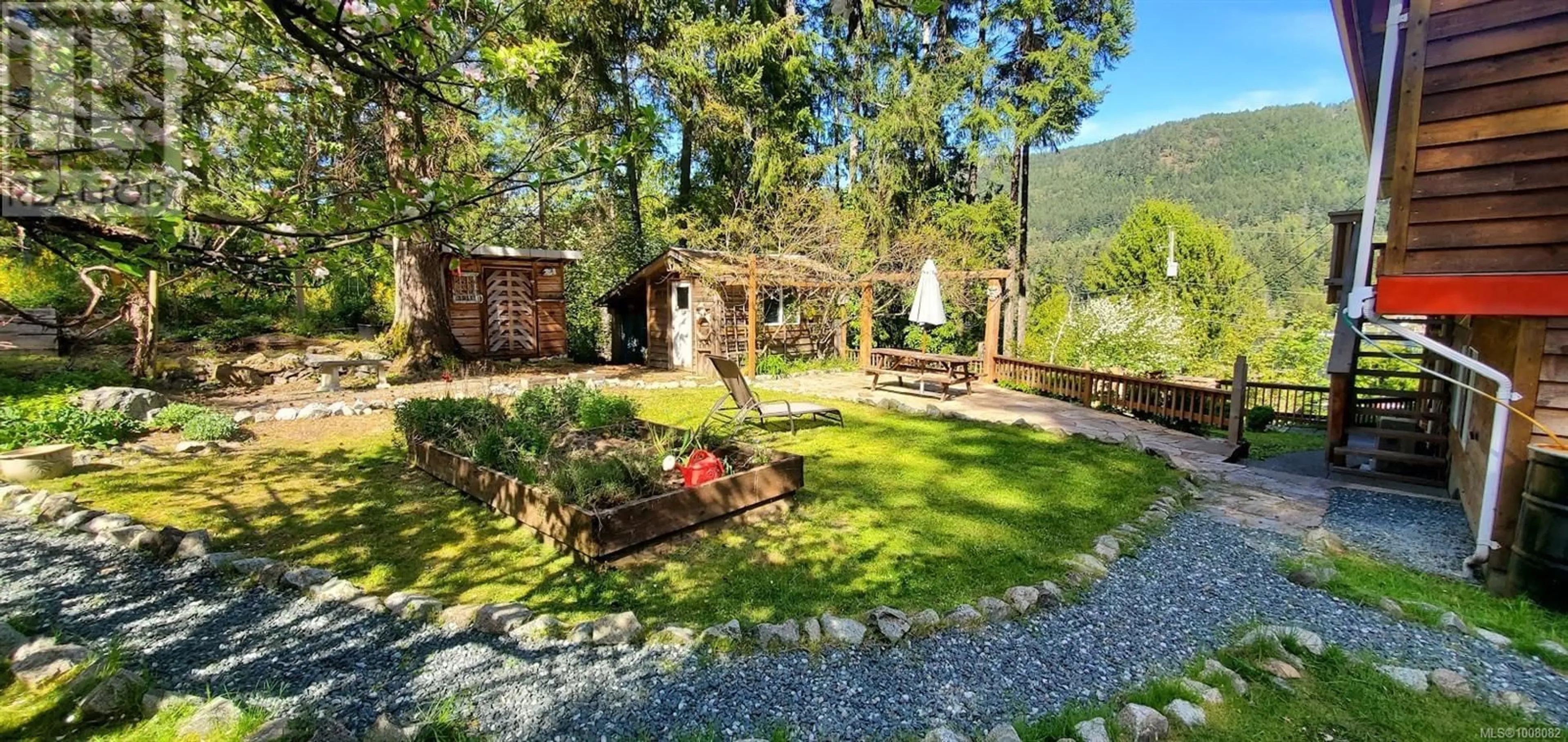 A pic from outside/outdoor area/front of a property/back of a property/a pic from drone, forest/trees view for 1466 MAHON ROAD, Shawnigan Lake British Columbia V0R2W3