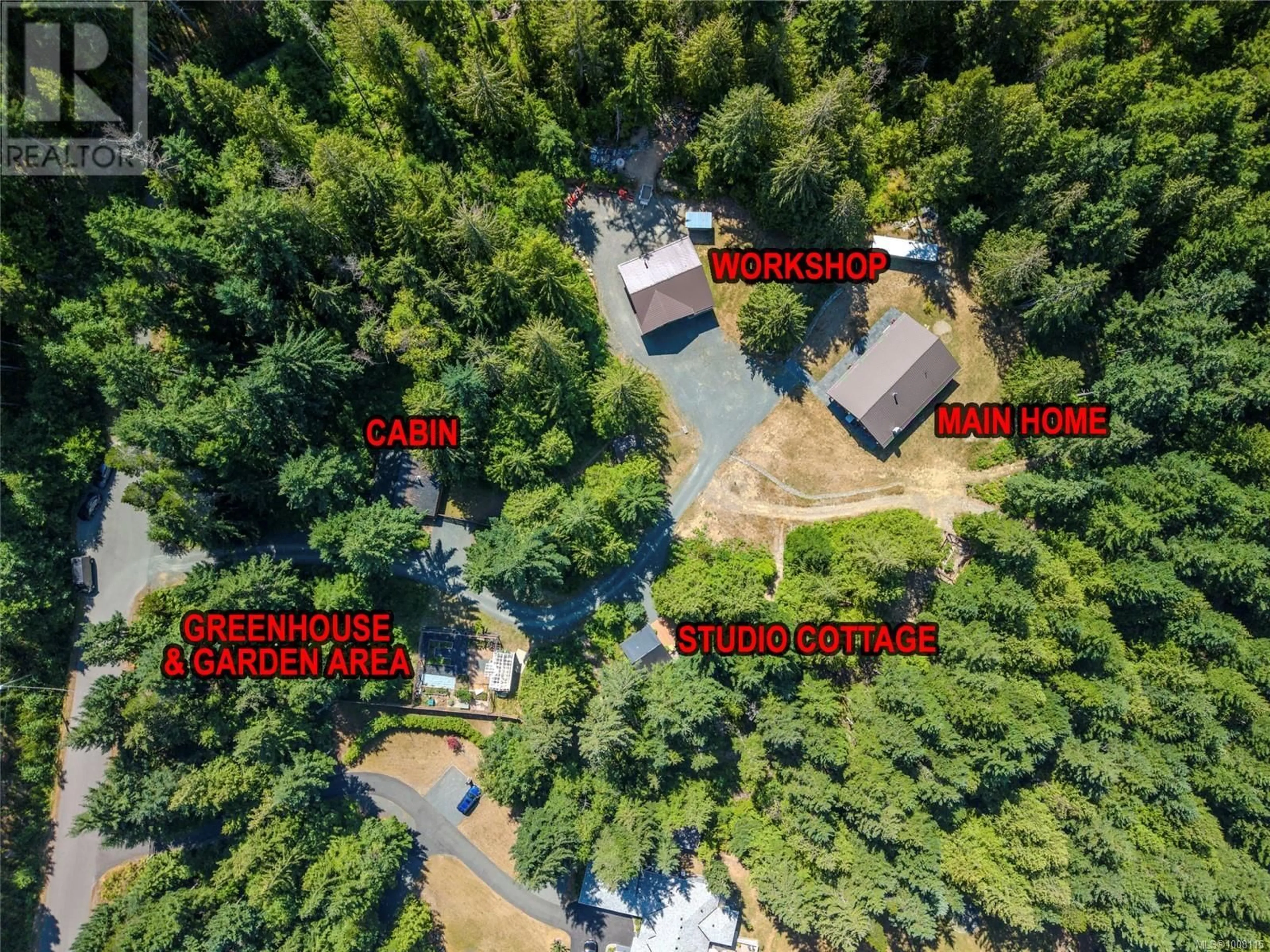 A pic from outside/outdoor area/front of a property/back of a property/a pic from drone, forest/trees view for 3005 CHRISTIE ROAD, Qualicum Beach British Columbia V9K2L7