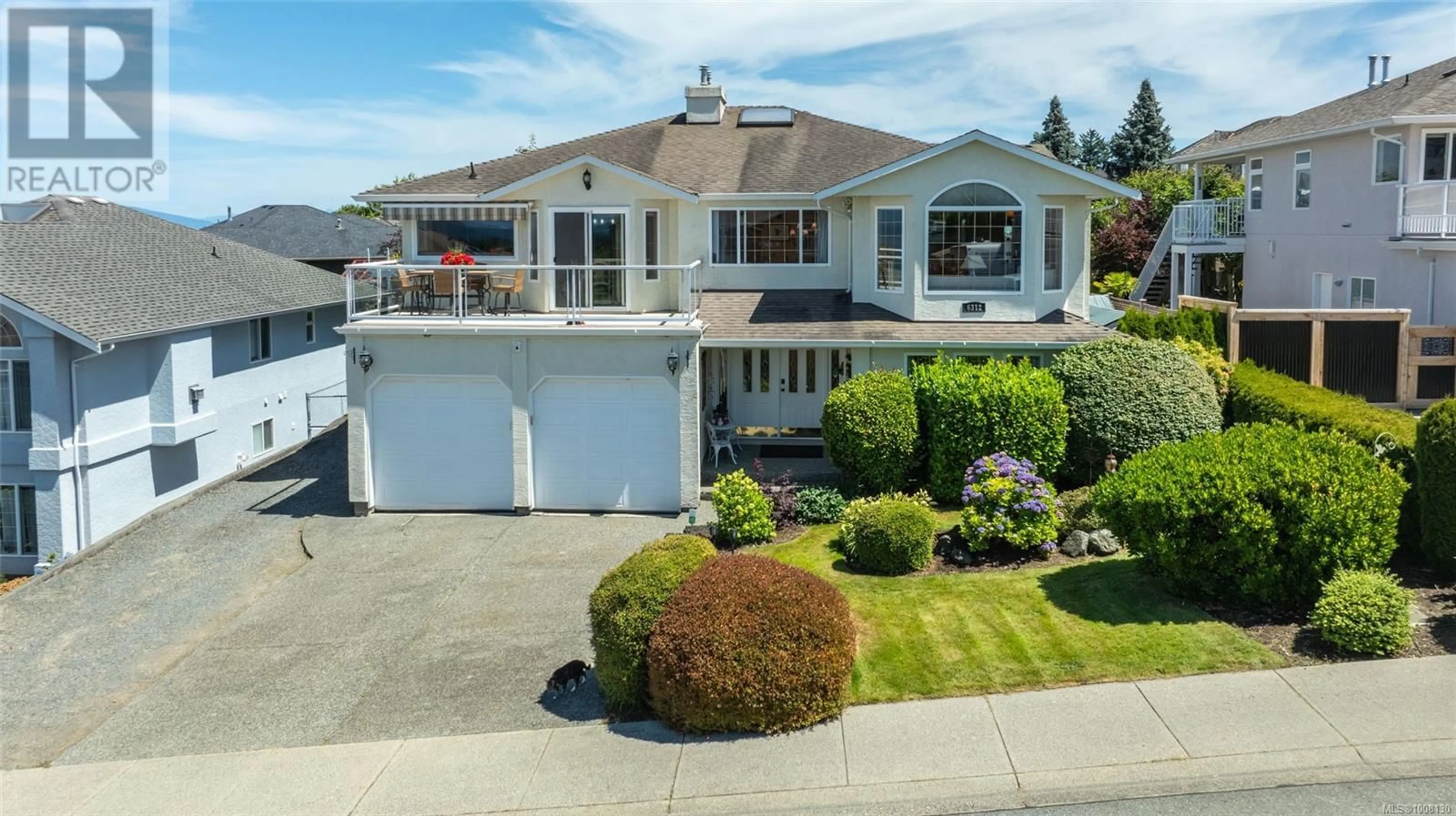 A pic from outside/outdoor area/front of a property/back of a property/a pic from drone, street for 6312 CORFU DRIVE, Nanaimo British Columbia V9V1N5