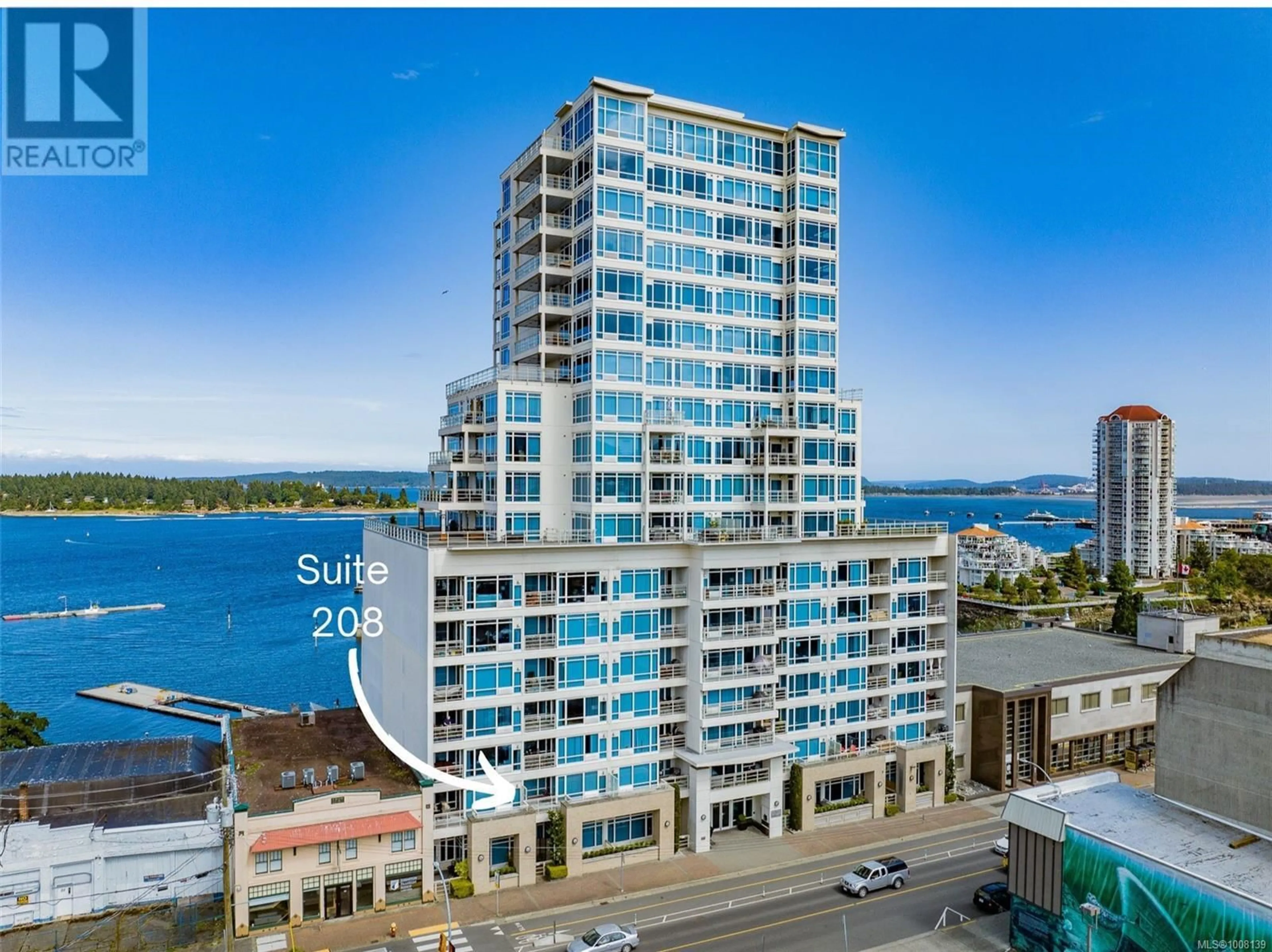A pic from outside/outdoor area/front of a property/back of a property/a pic from drone, water/lake/river/ocean view for 208 - 38 FRONT STREET, Nanaimo British Columbia V9R0B8