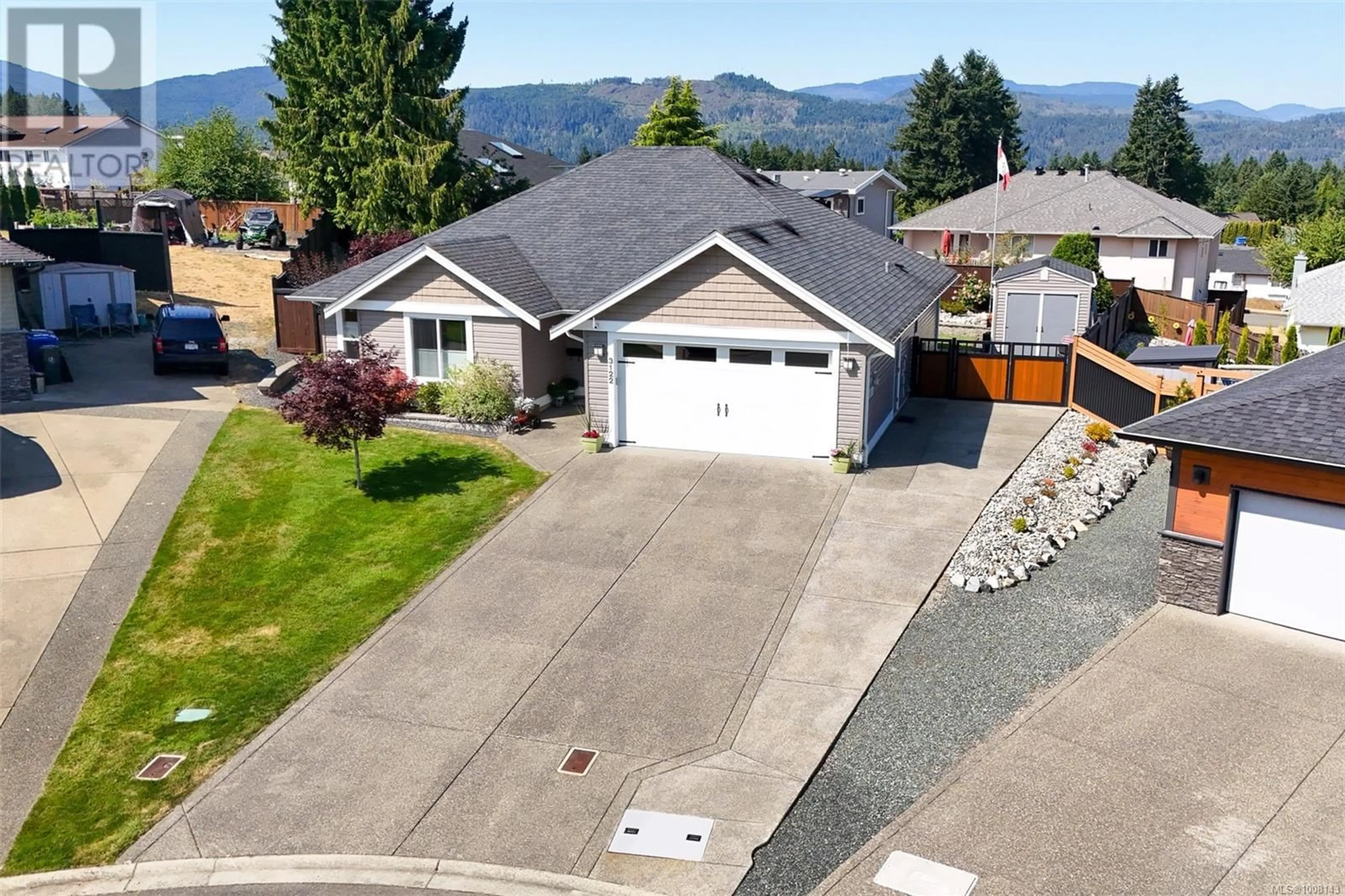 A pic from outside/outdoor area/front of a property/back of a property/a pic from drone, mountain view for 3122 SWEET PLACE, Port Alberni British Columbia V9Y2B6