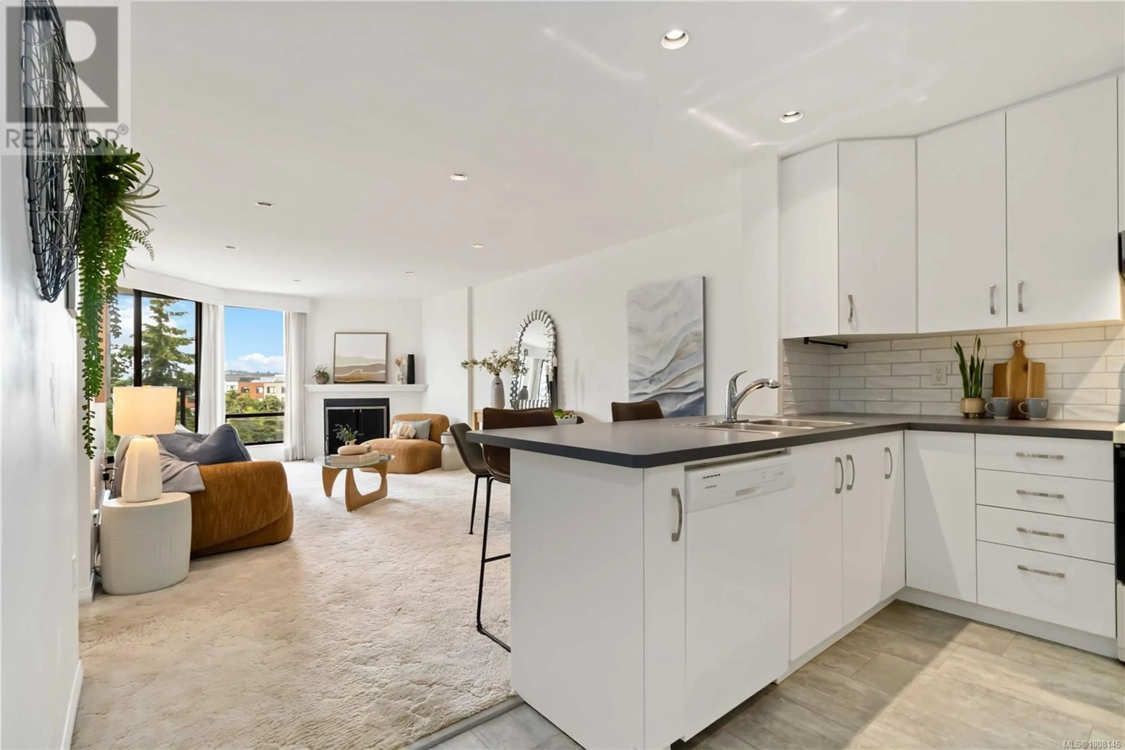 Open concept kitchen, ceramic/tile floor for 509 - 1745 LEIGHTON ROAD, Victoria British Columbia V8R6R6