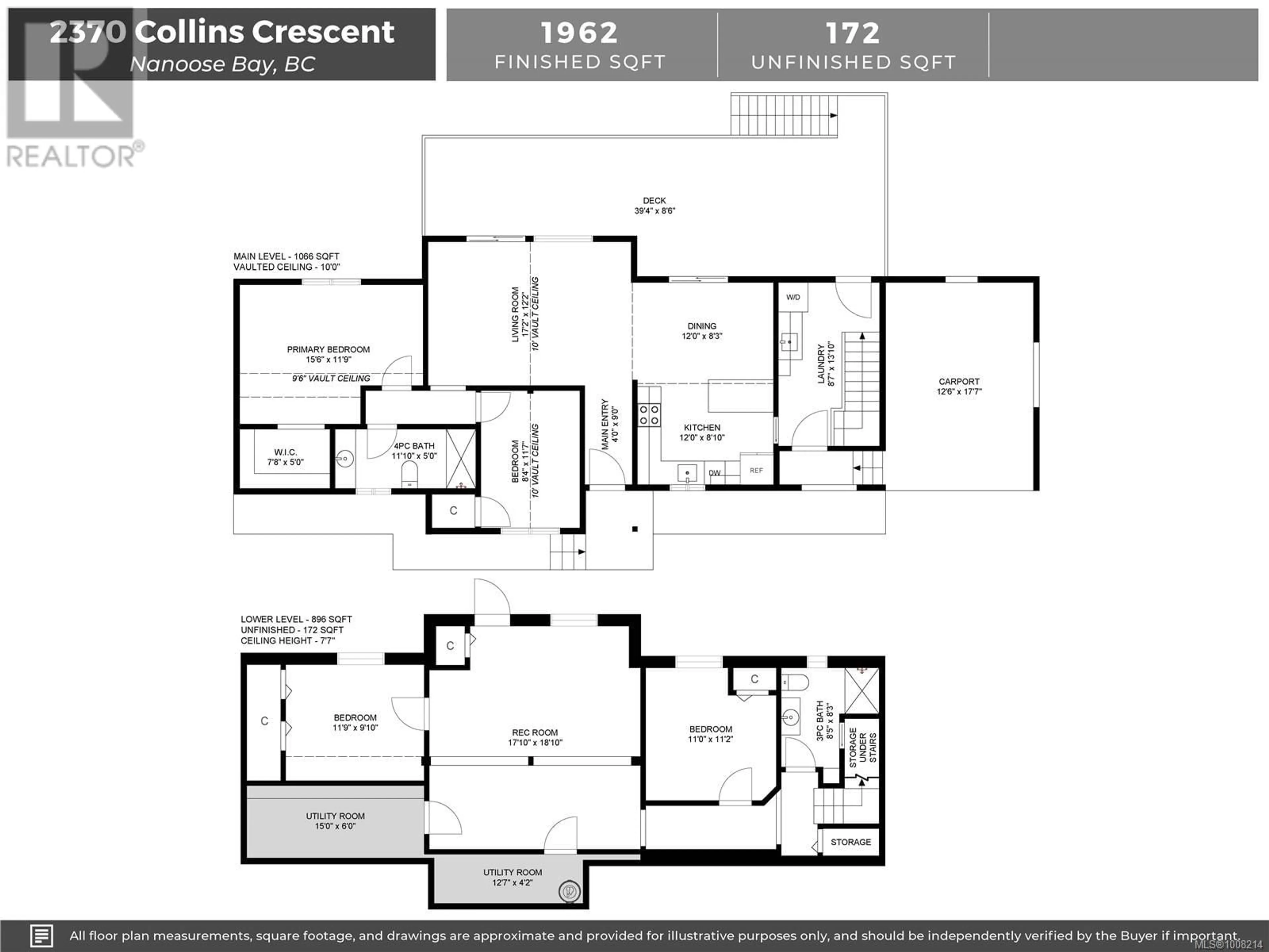 Floor plan for 2370 COLLINS CRESCENT, Nanoose Bay British Columbia V9P9J9