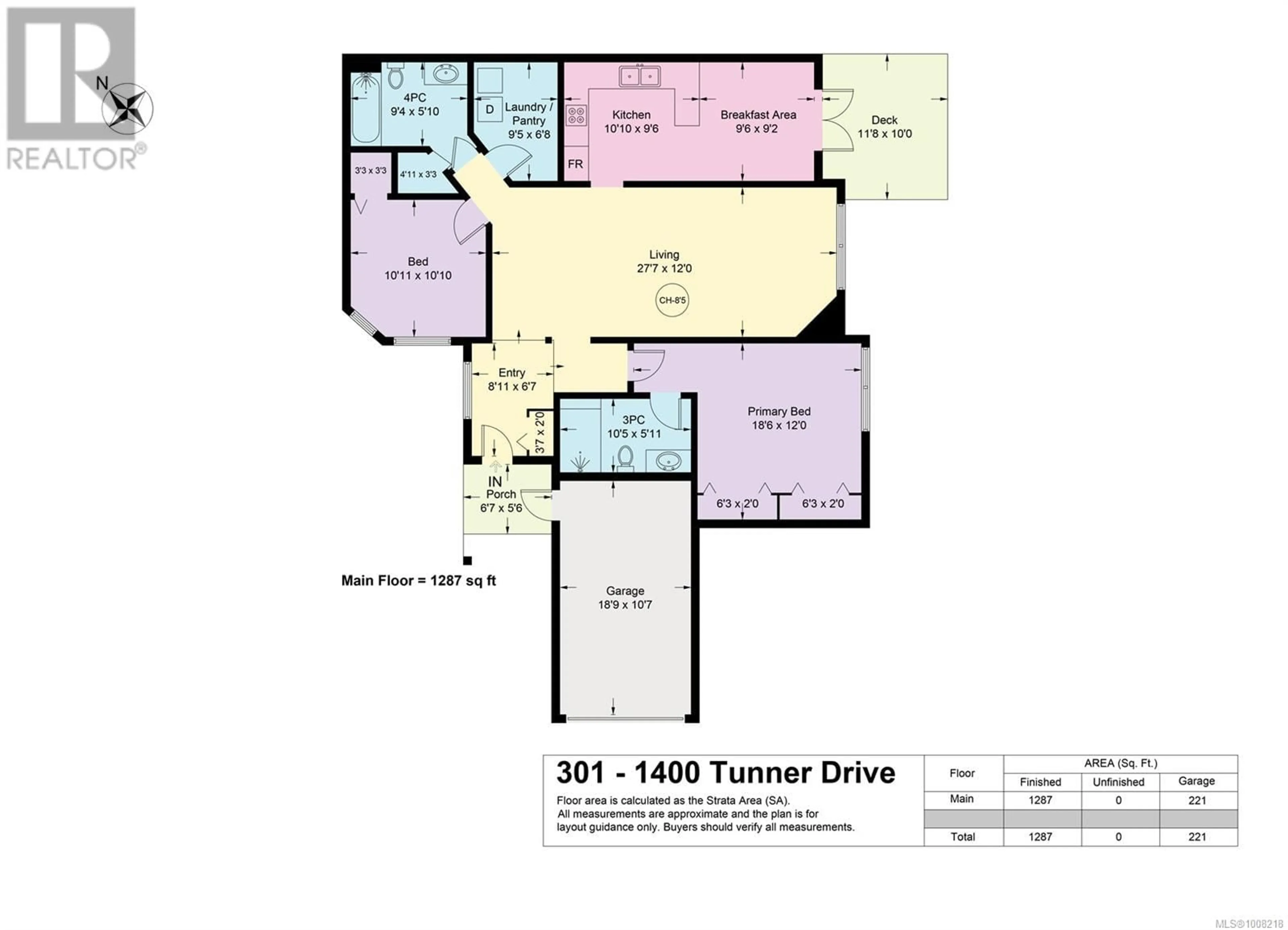 Floor plan for 301 - 1400 TUNNER DRIVE, Courtenay British Columbia V9N8S2