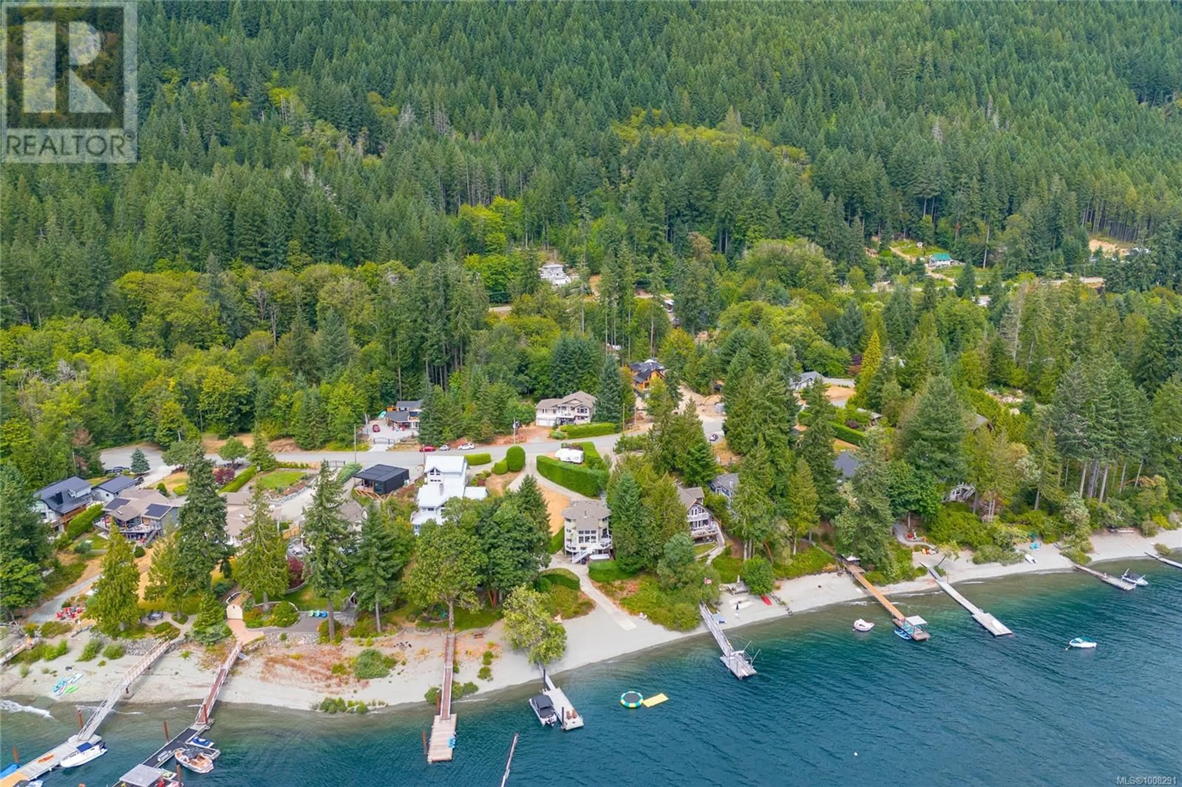 A pic from outside/outdoor area/front of a property/back of a property/a pic from drone, water/lake/river/ocean view for 9801 MIRACLE WAY, Youbou British Columbia V0R3E1