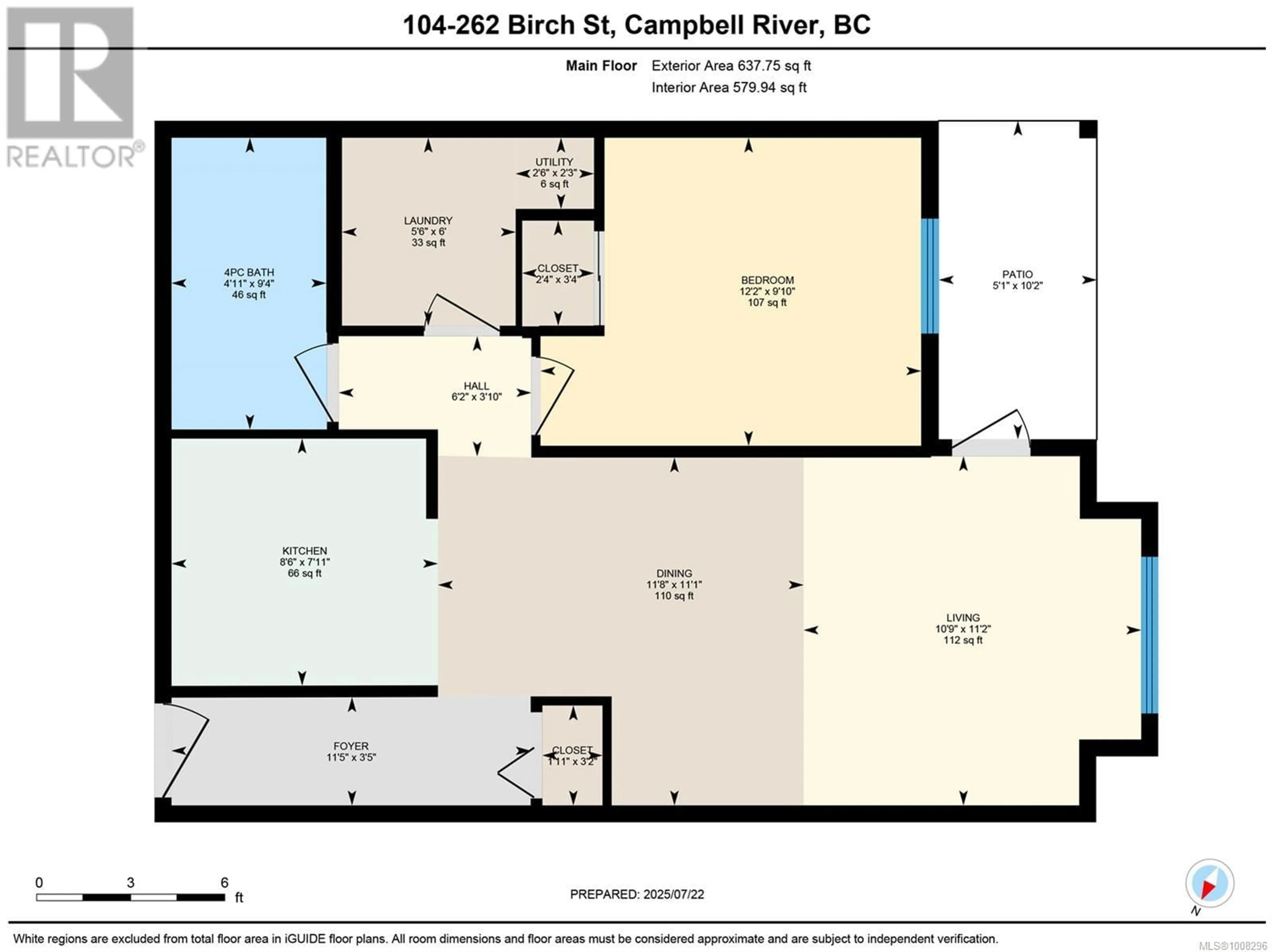 Floor plan for 104 - 262 BIRCH STREET, Campbell River British Columbia V9W2S3