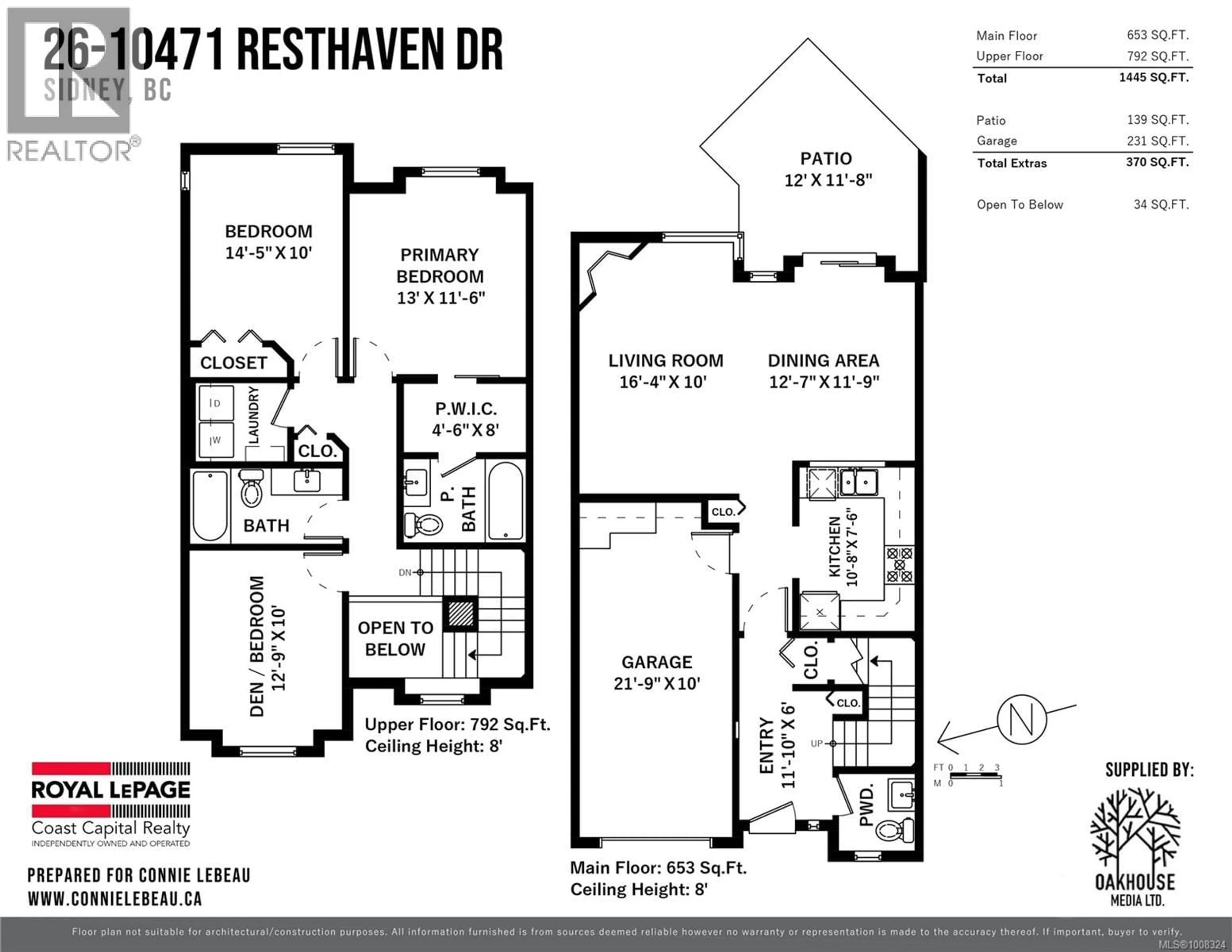 Floor plan for 26 - 10471 RESTHAVEN DRIVE, Sidney British Columbia V8L3H6
