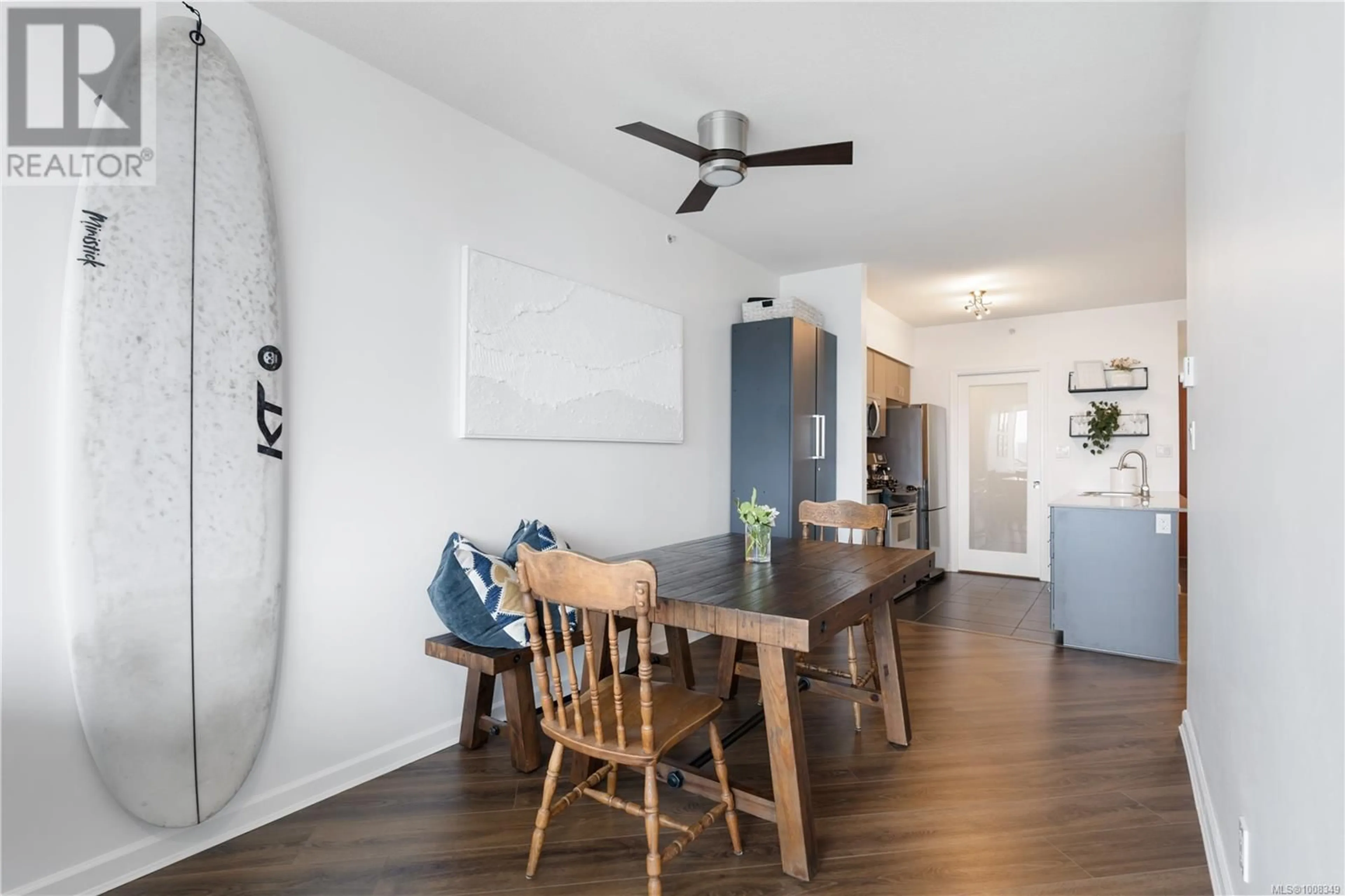 Dining room, wood/laminate floor for 1012 - 160 WILSON STREET, Victoria British Columbia V9A7P9