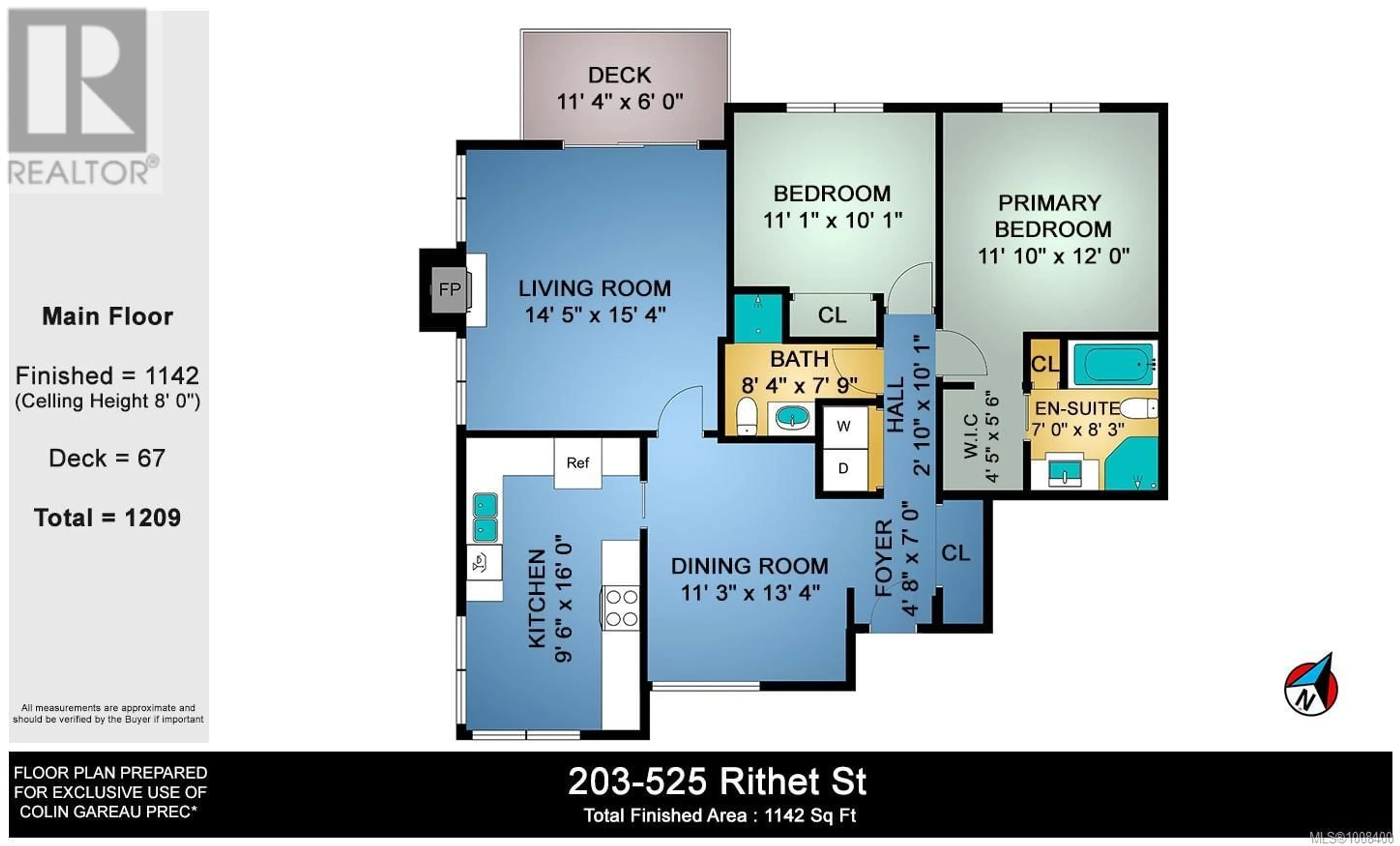 Floor plan for 203 - 525 RITHET STREET, Victoria British Columbia V8V1E4