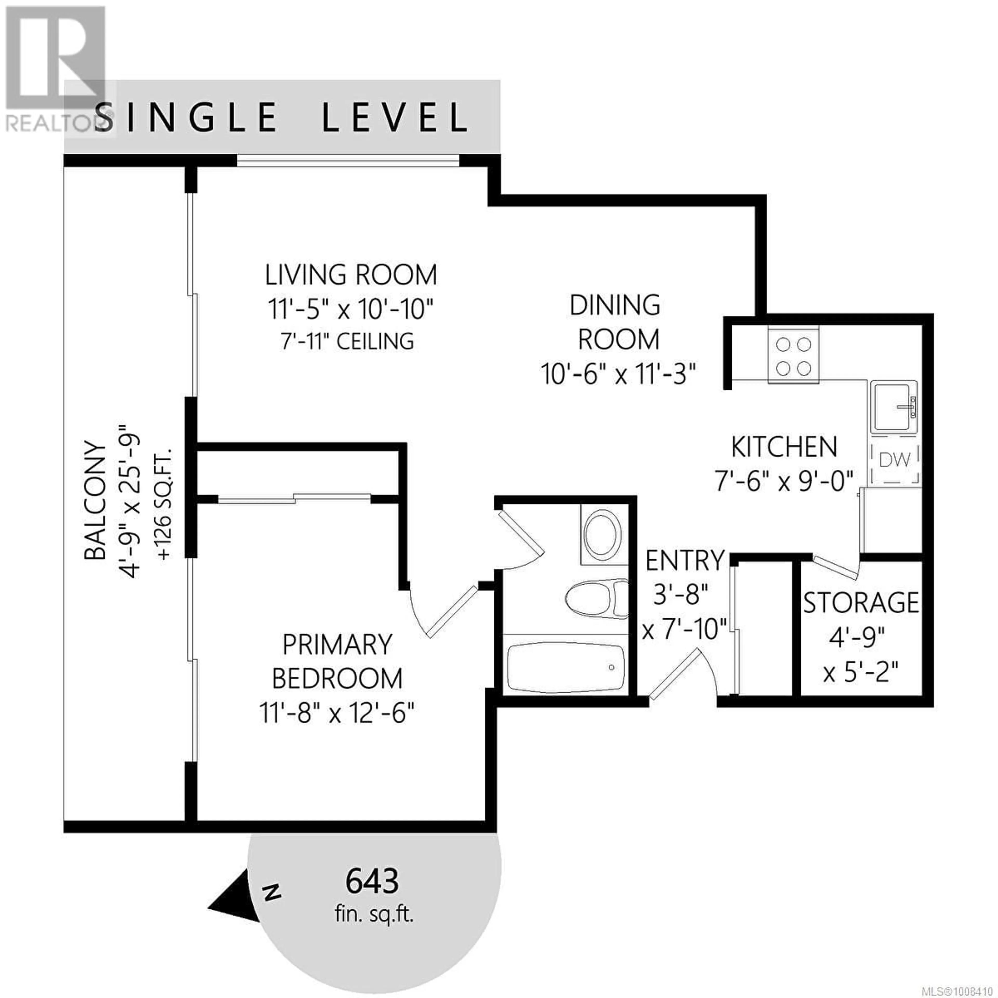 Floor plan for 809 - 1630 QUADRA STREET, Victoria British Columbia V8W3J5