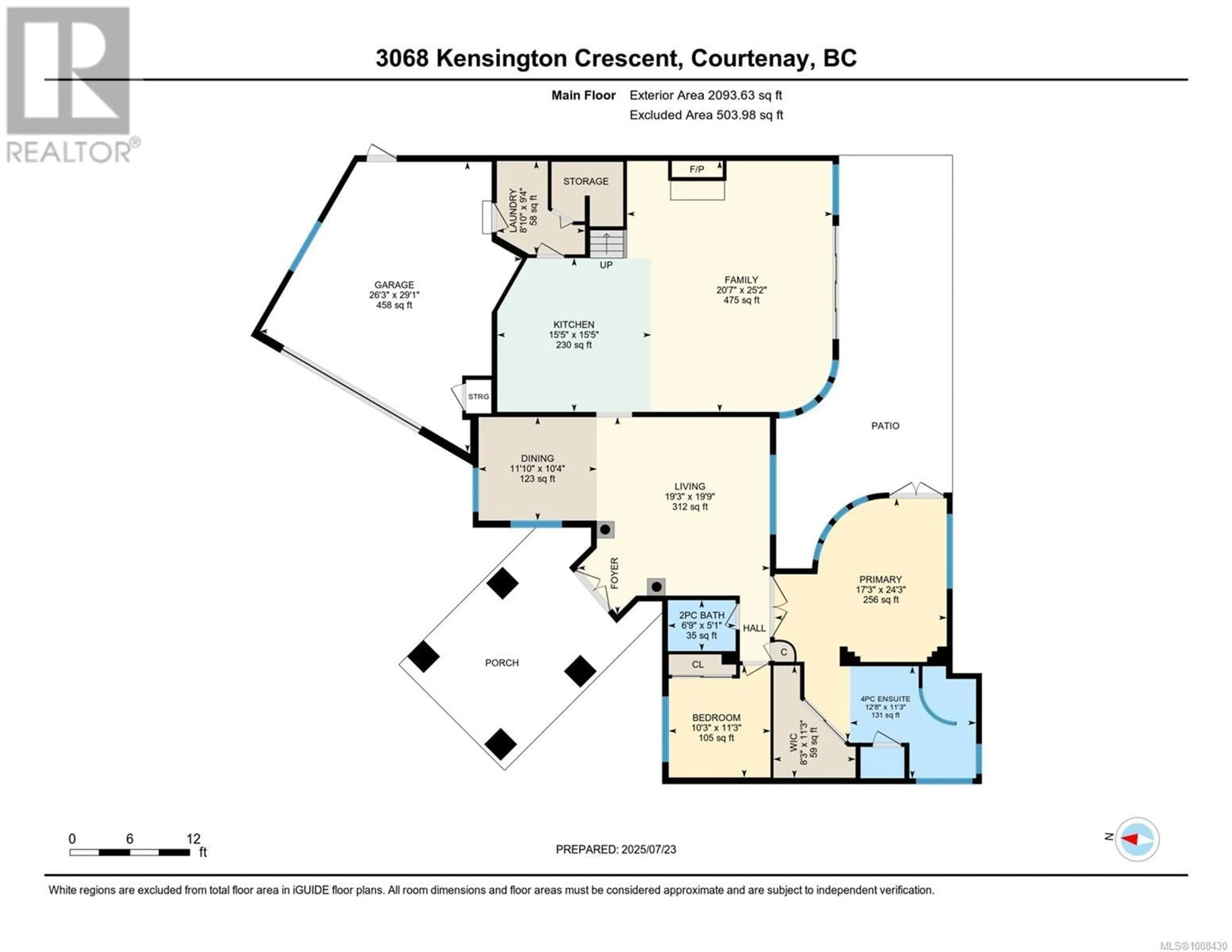 Floor plan for 3068 KENSINGTON CRESCENT, Courtenay British Columbia V9N8Z8