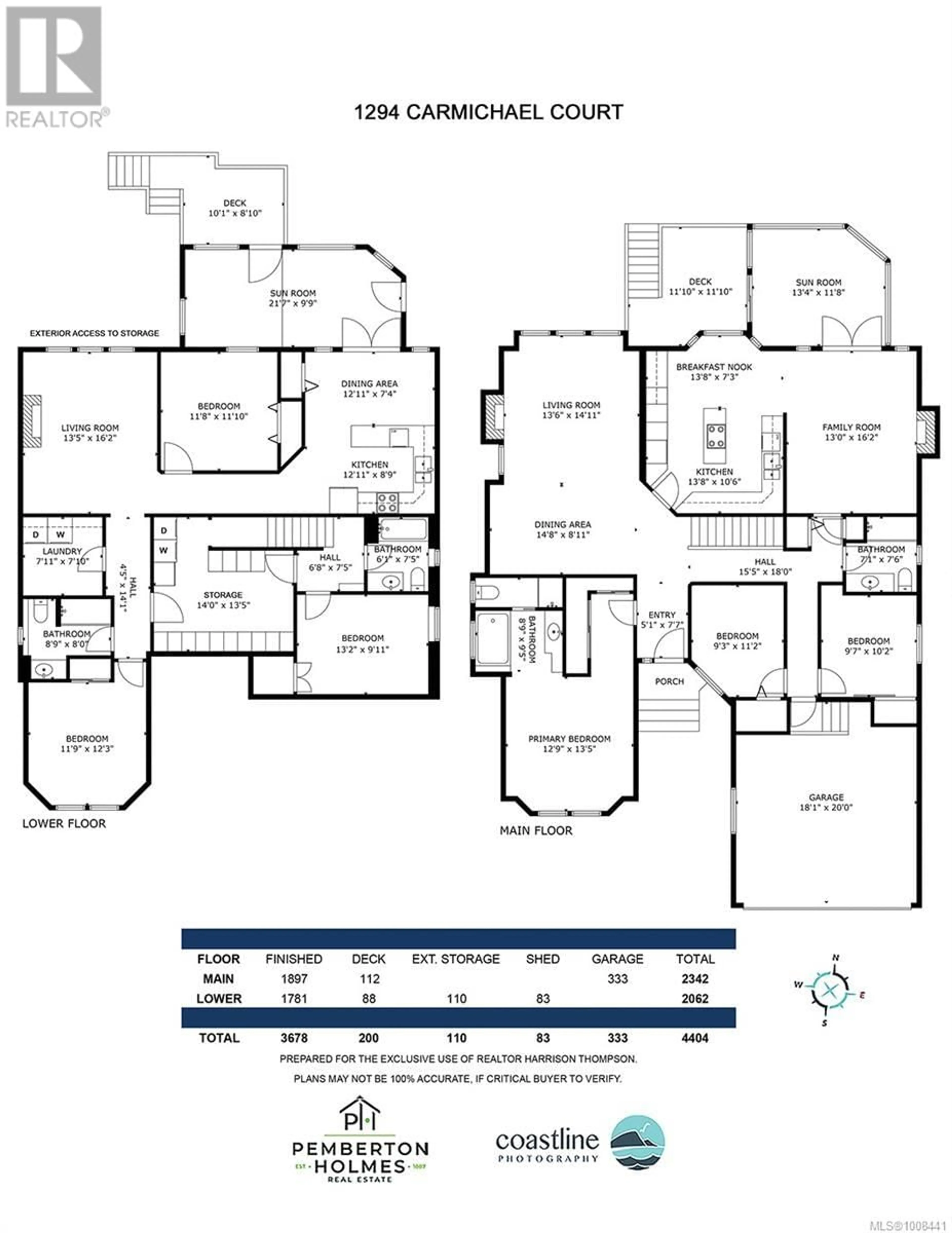 Floor plan for 1294 CARMICHAEL COURT, Saanich British Columbia V8Z7B9