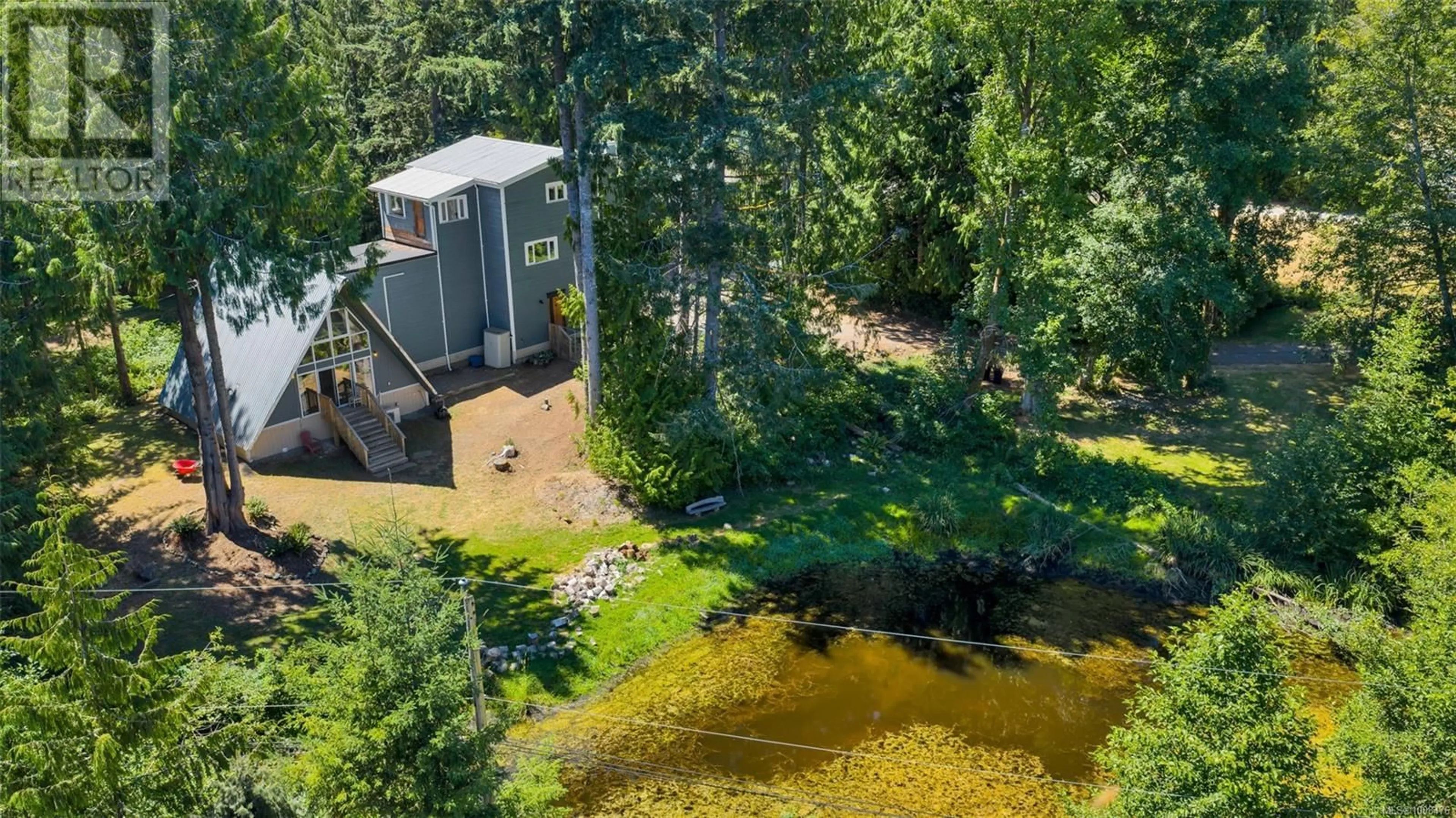 A pic from outside/outdoor area/front of a property/back of a property/a pic from drone, forest/trees view for 1904 SILVER MINE ROAD, Cobble Hill British Columbia V0R1L0