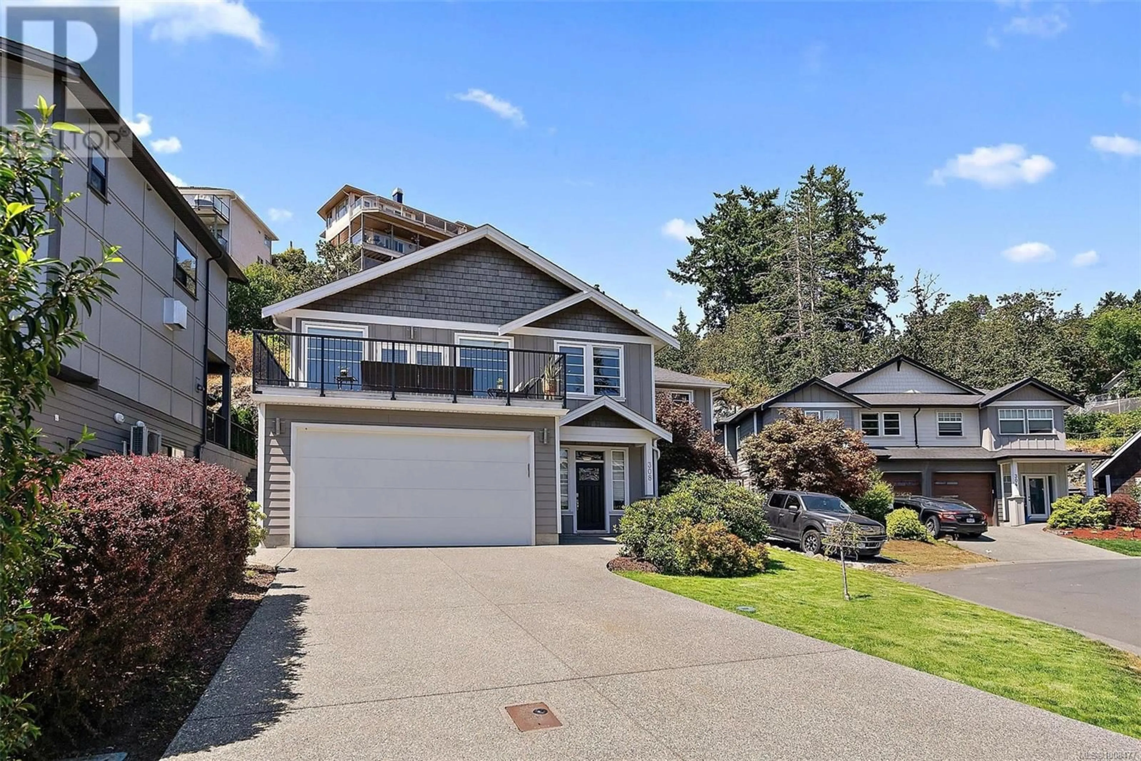 Home with vinyl exterior material, street for 308 SELICA ROAD, Langford British Columbia V9B4X2