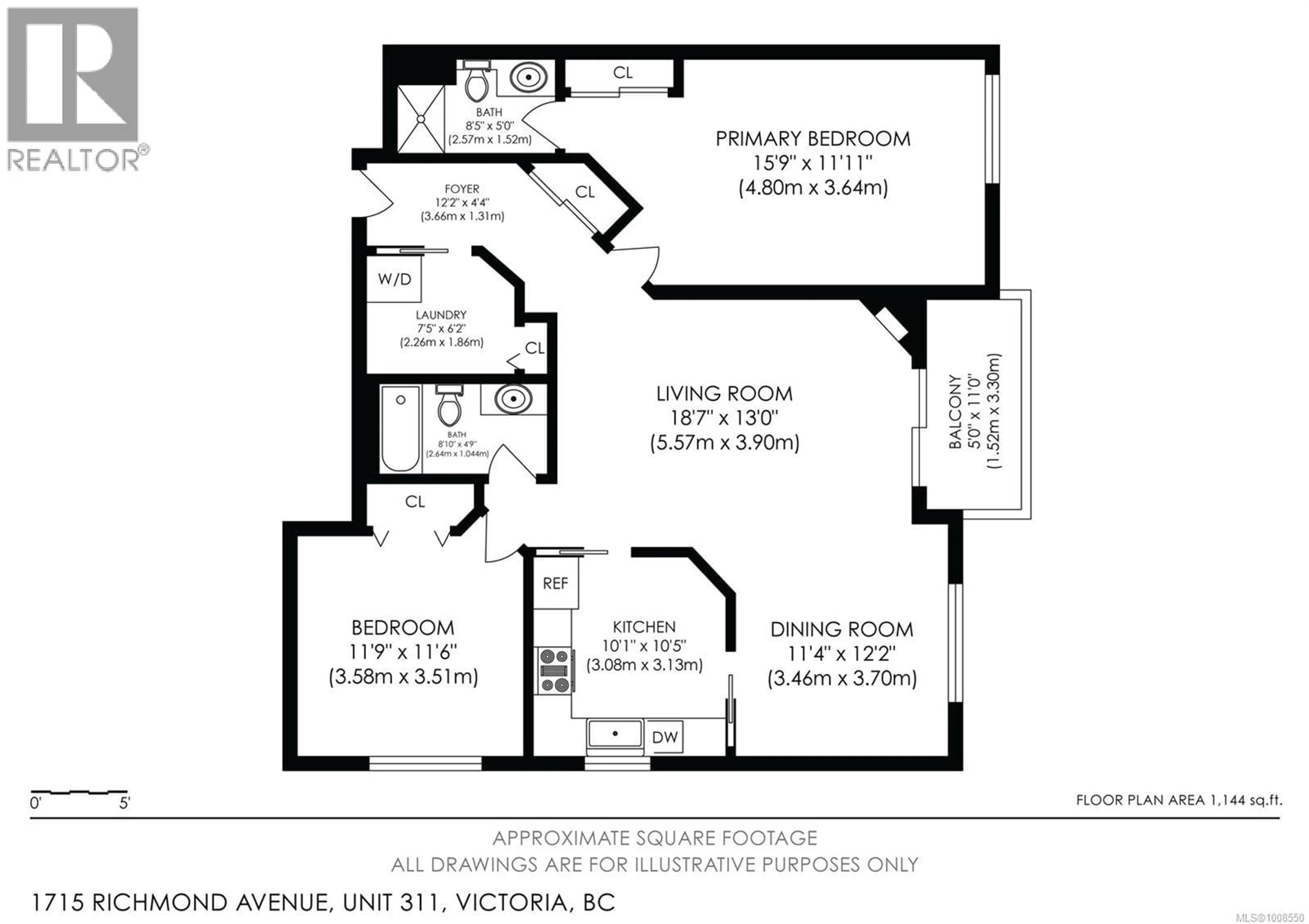 Floor plan for 311 - 1715 RICHMOND AVENUE, Victoria British Columbia V8R4P9