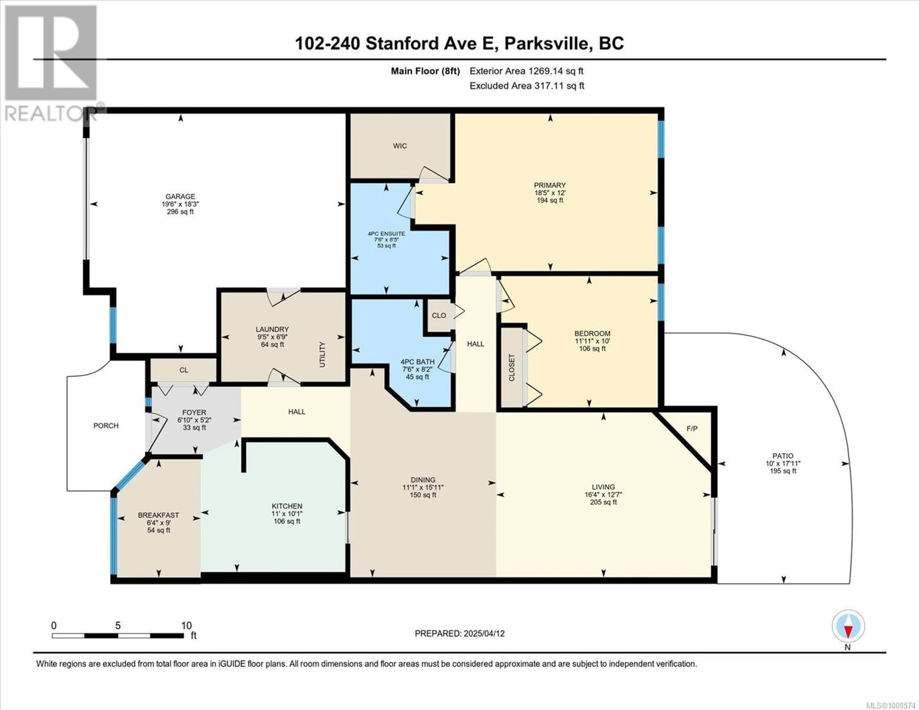 Floor plan for 102 - 240 STANFORD AVENUE EAST, Parksville British Columbia V9P2K8