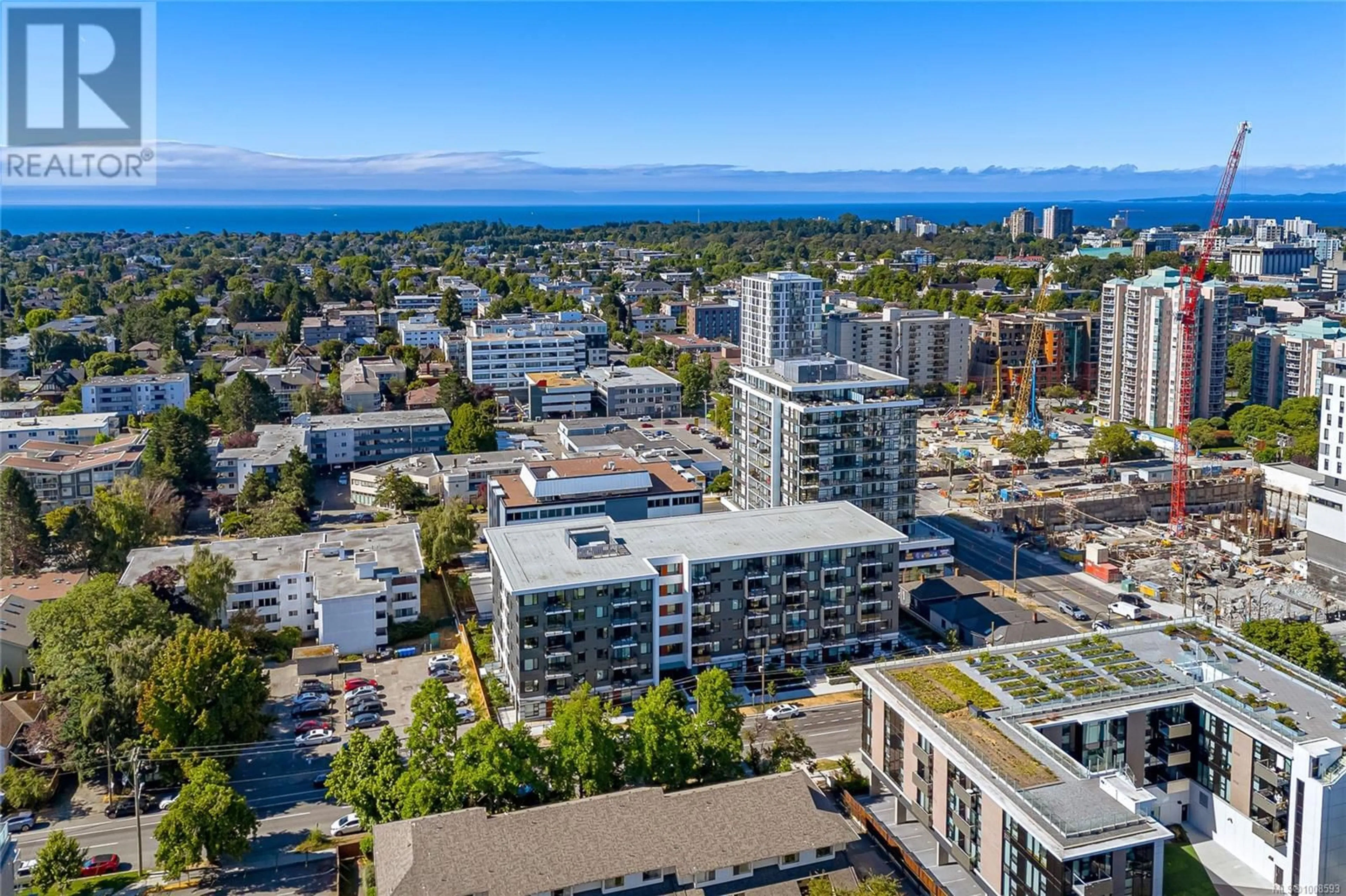 A pic from outside/outdoor area/front of a property/back of a property/a pic from drone, city buildings view from balcony for 213 - 1115 JOHNSON STREET, Victoria British Columbia V8V0H2