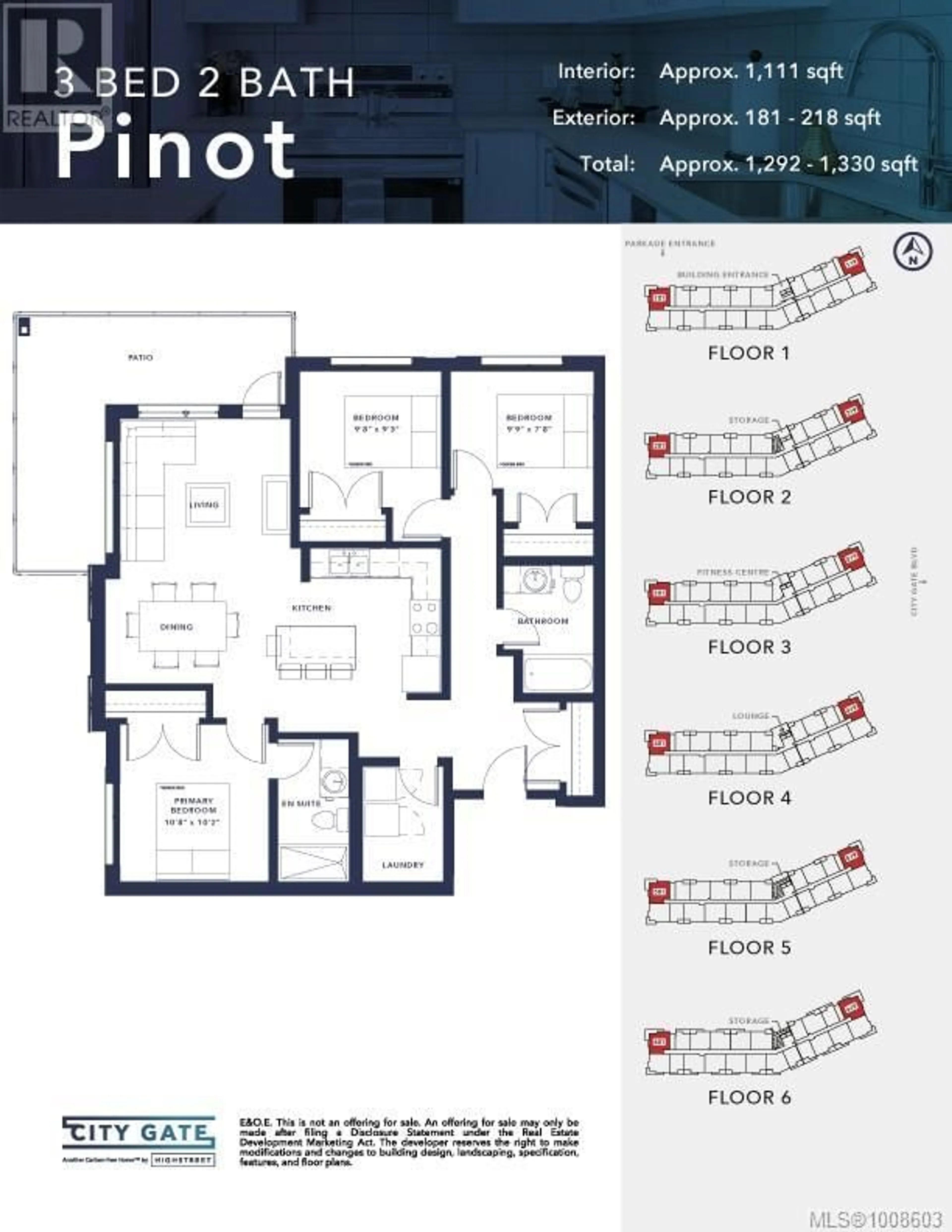 Floor plan for 619 - 2390 CITY GATE BOULEVARD, Langford British Columbia V9B7E8