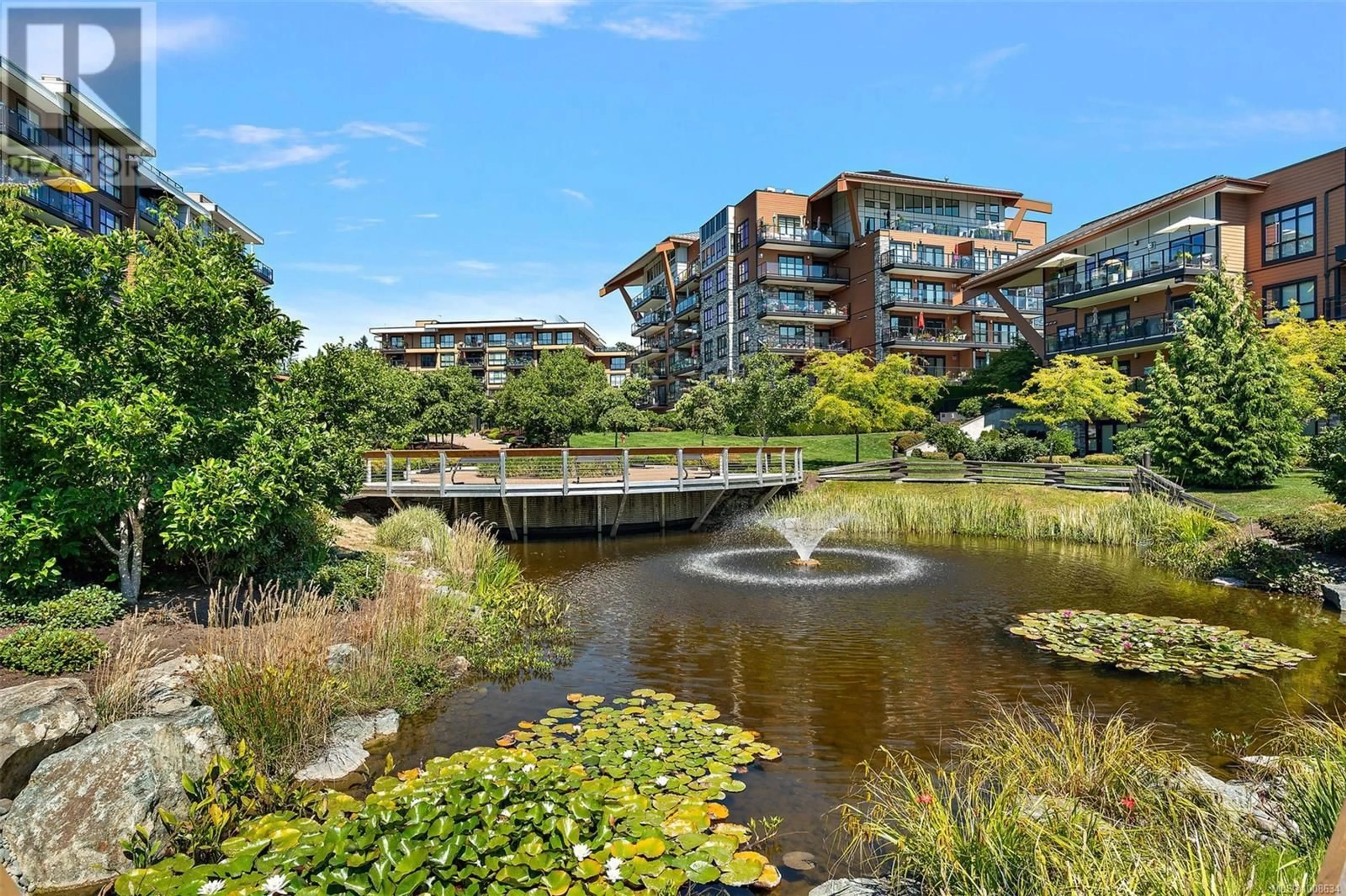 A pic from outside/outdoor area/front of a property/back of a property/a pic from drone, water/lake/river/ocean view for 203 - 741 TRAVINO LANE, Saanich British Columbia V8Z0G3
