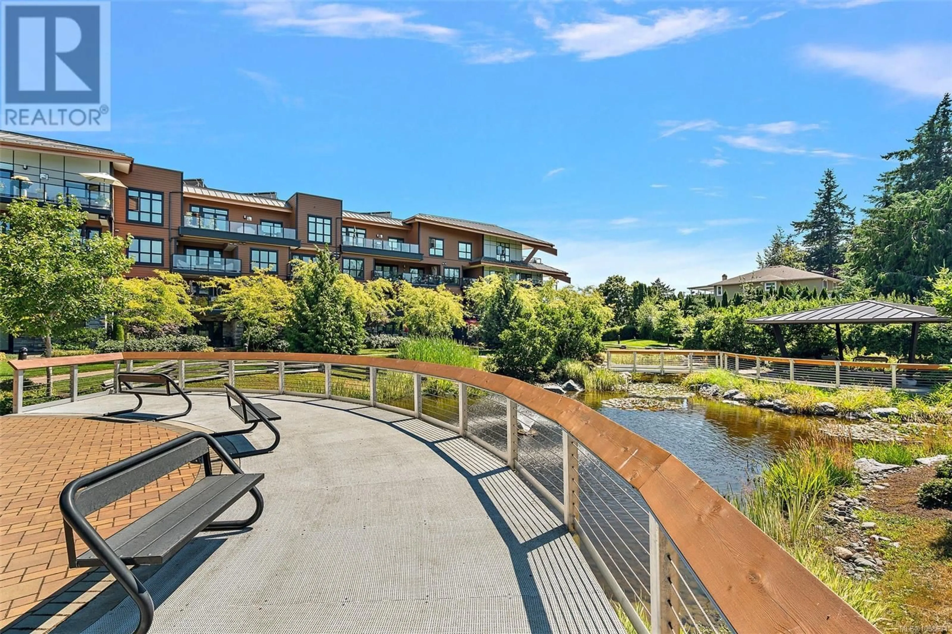 Patio, water/lake/river/ocean view for 203 - 741 TRAVINO LANE, Saanich British Columbia V8Z0G3
