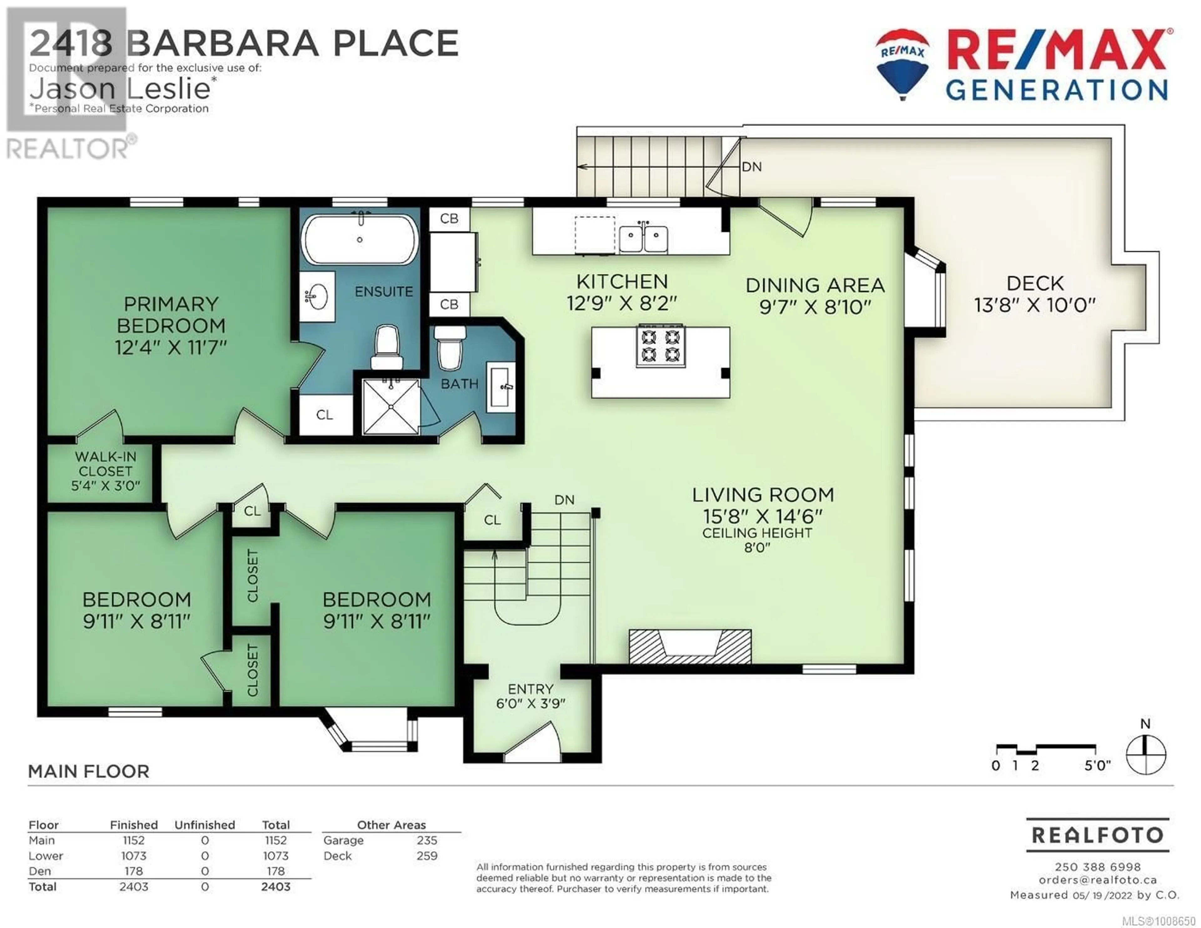 Floor plan for 2418 BARBARA PLACE, Central Saanich British Columbia V8Z5T4