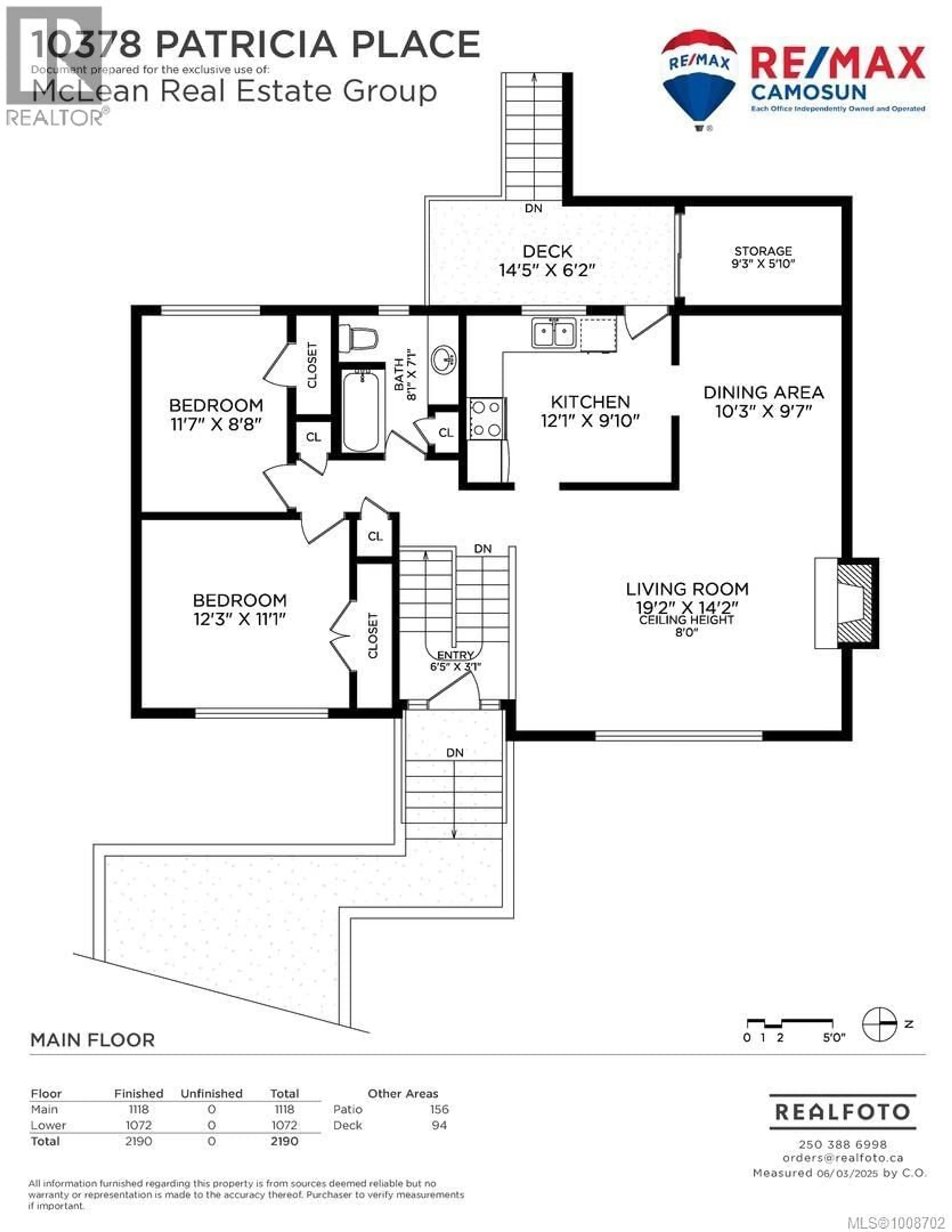 Floor plan for 10378 PATRICIA PLACE, Sidney British Columbia V8L3J6