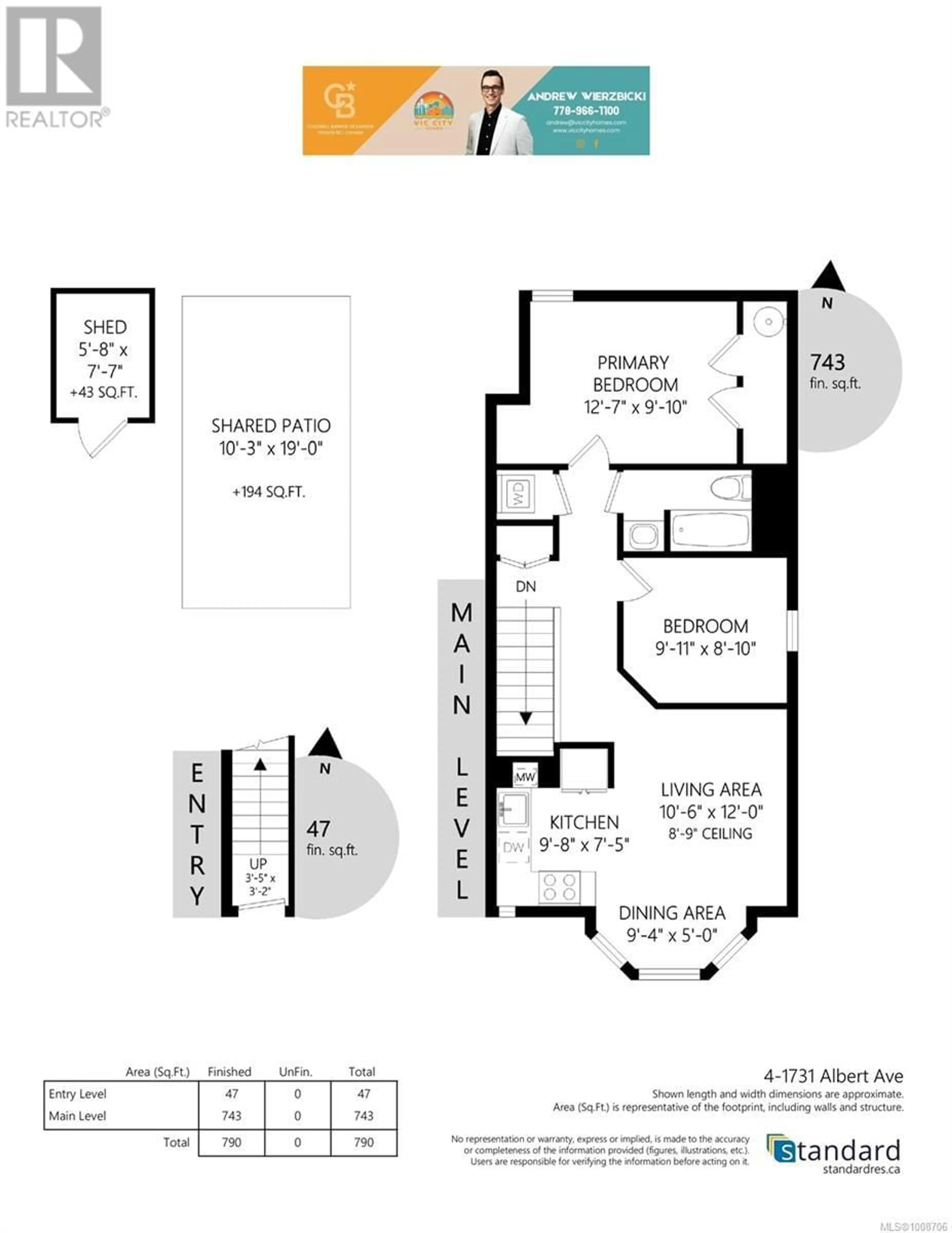 Floor plan for 4 - 1731 ALBERT AVENUE, Victoria British Columbia V8R1Y9
