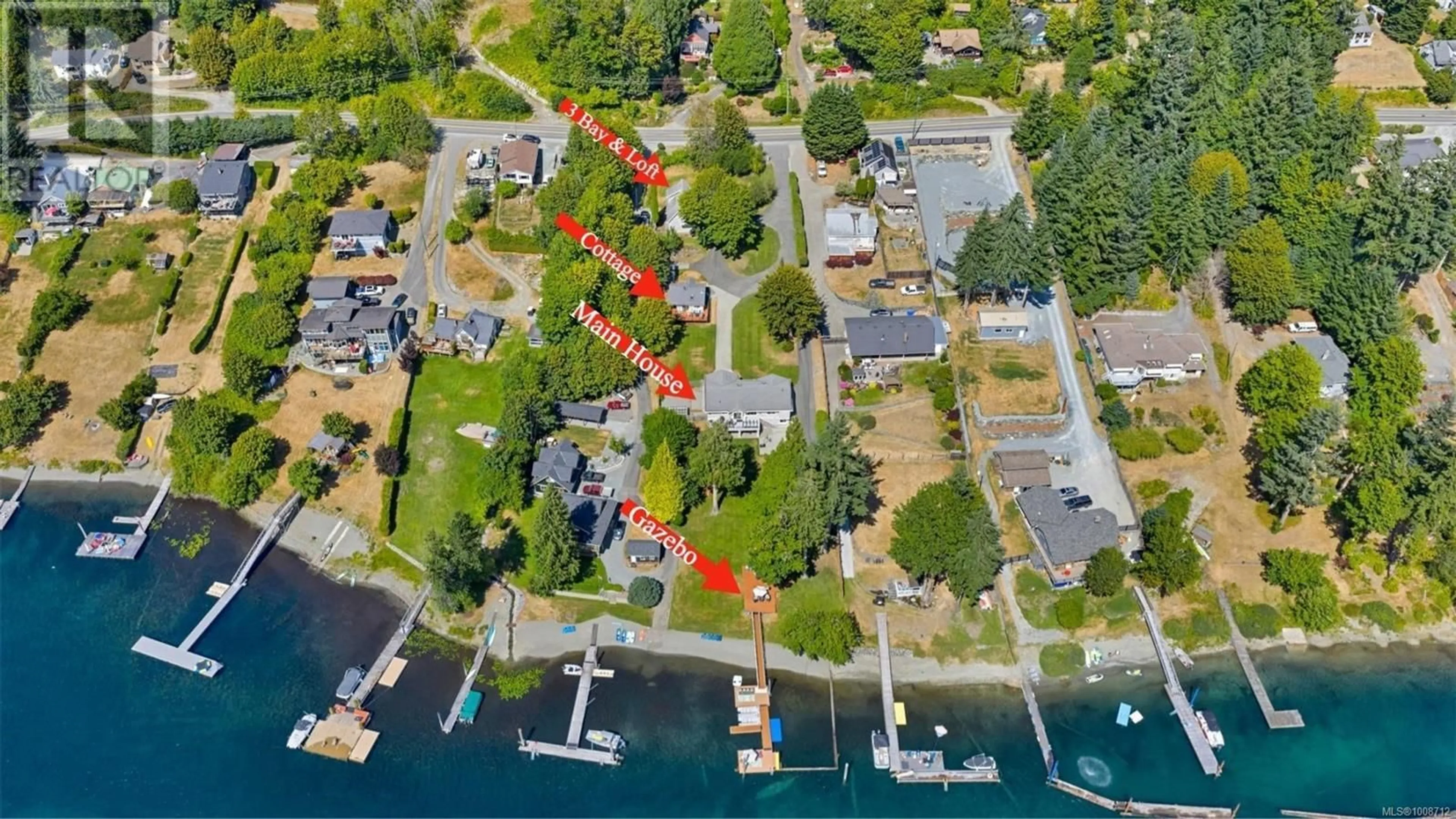 A pic from outside/outdoor area/front of a property/back of a property/a pic from drone, water/lake/river/ocean view for 10182 YOUBOU ROAD, Youbou British Columbia V0R3E1
