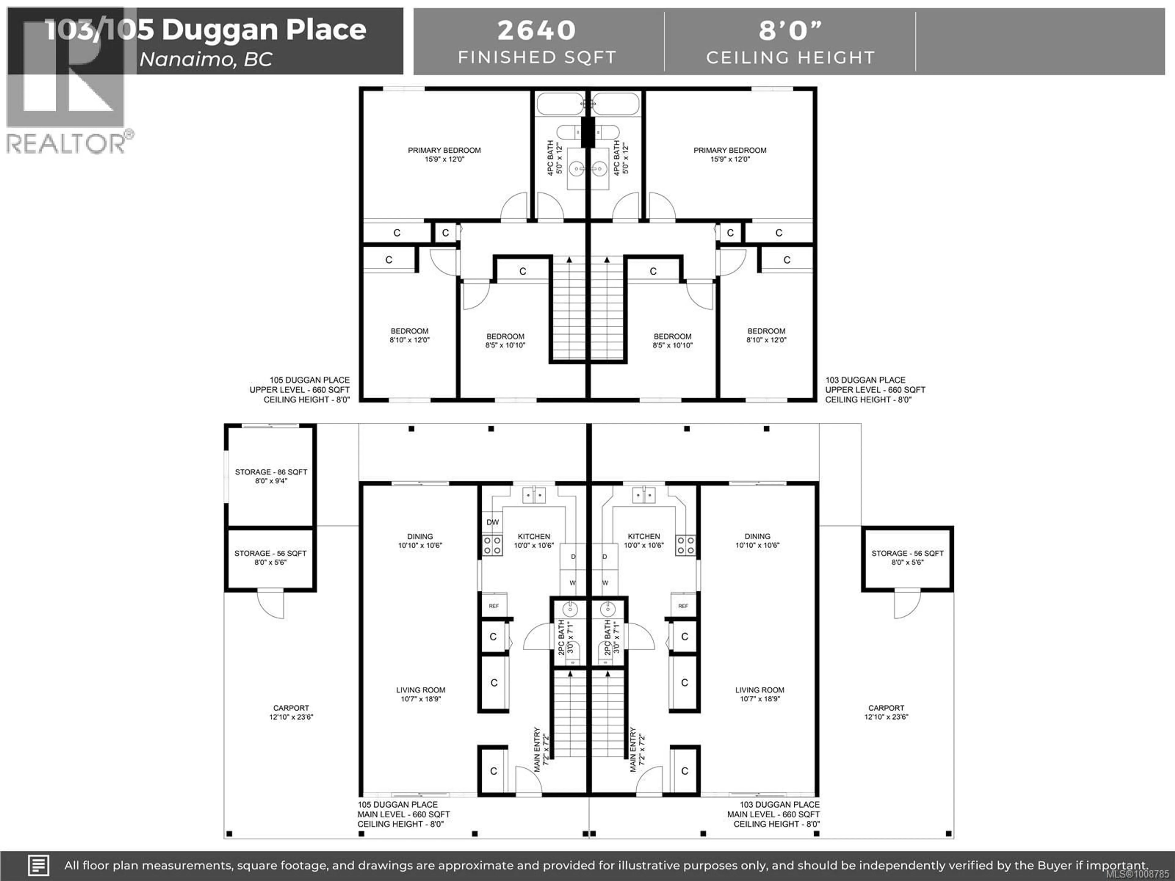 Floor plan for 103/105 DUGGAN PLACE, Nanaimo British Columbia V9T3W7