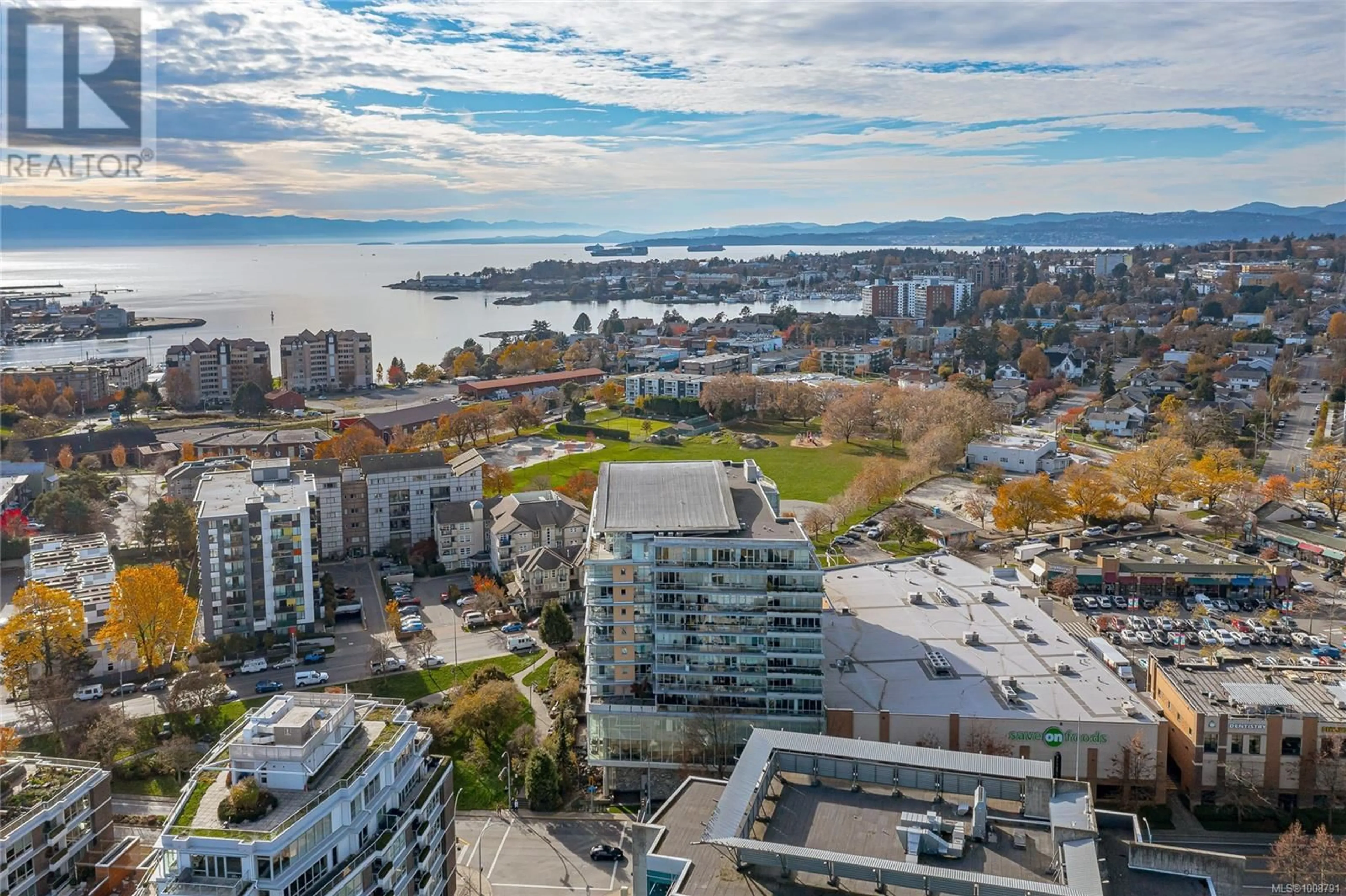 A pic from outside/outdoor area/front of a property/back of a property/a pic from drone, water/lake/river/ocean view for 1011 - 160 WILSON STREET, Victoria British Columbia V9A7P9
