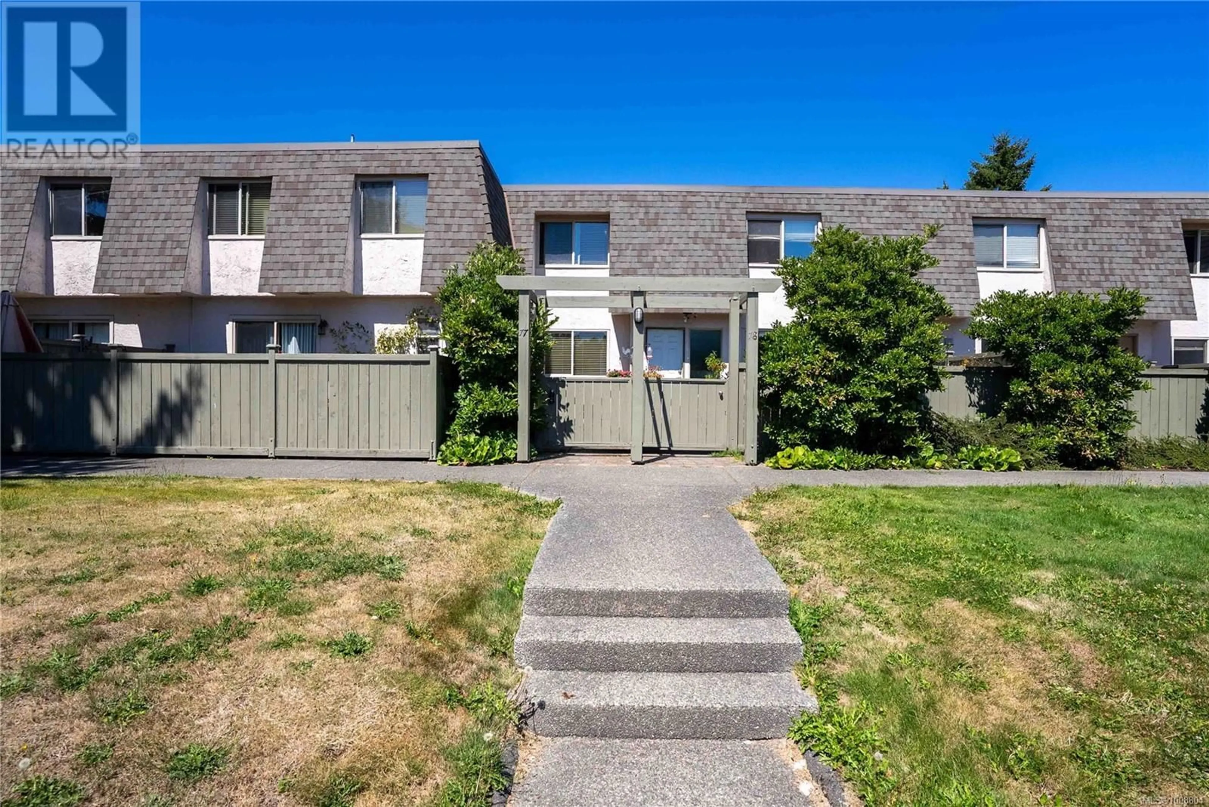 A pic from outside/outdoor area/front of a property/back of a property/a pic from drone, street for 77 - 4061 LARCHWOOD DRIVE, Saanich British Columbia V8V3K4