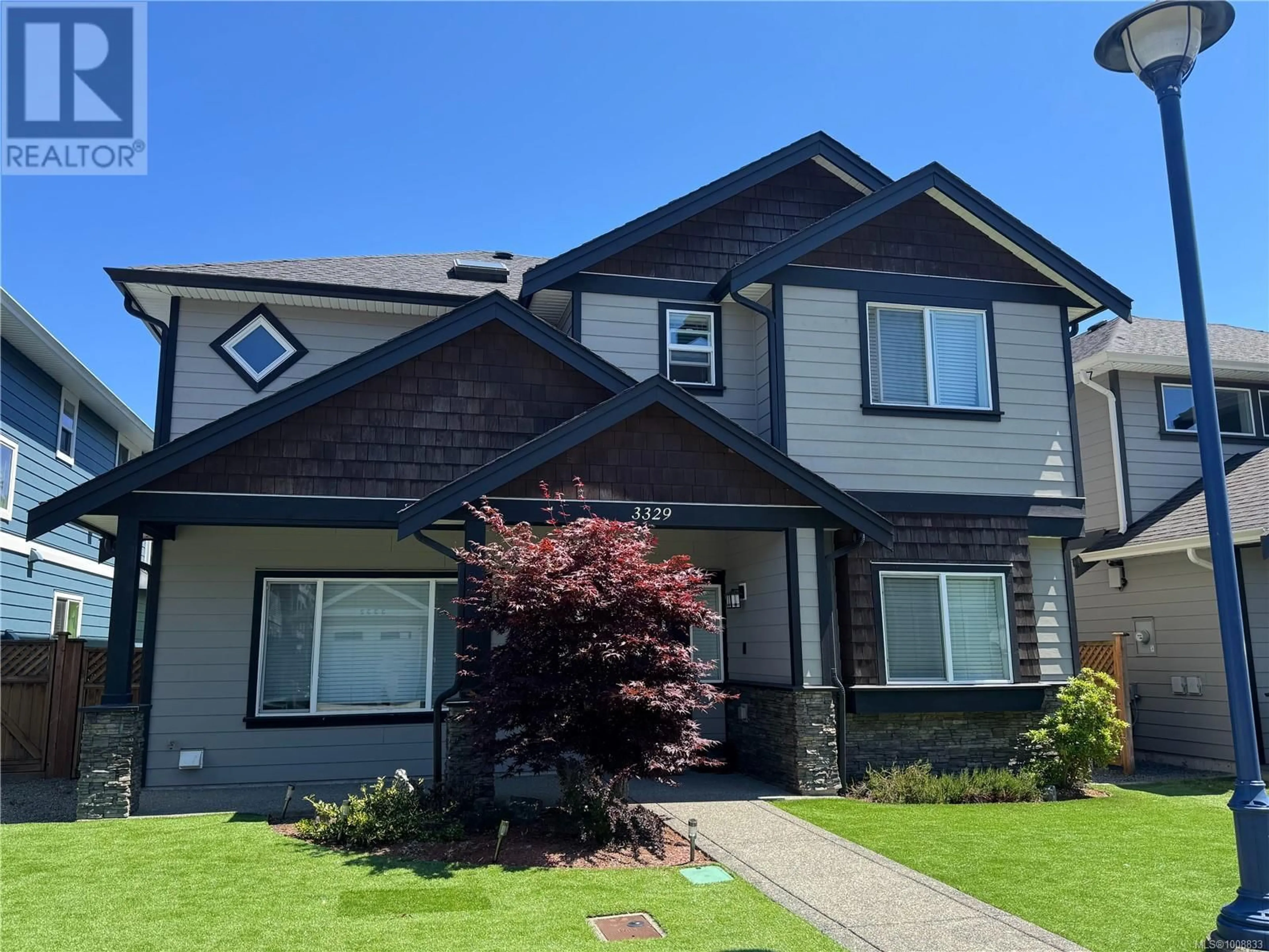 Home with vinyl exterior material, street for 3329 PIPER ROAD, Langford British Columbia V9C0H3