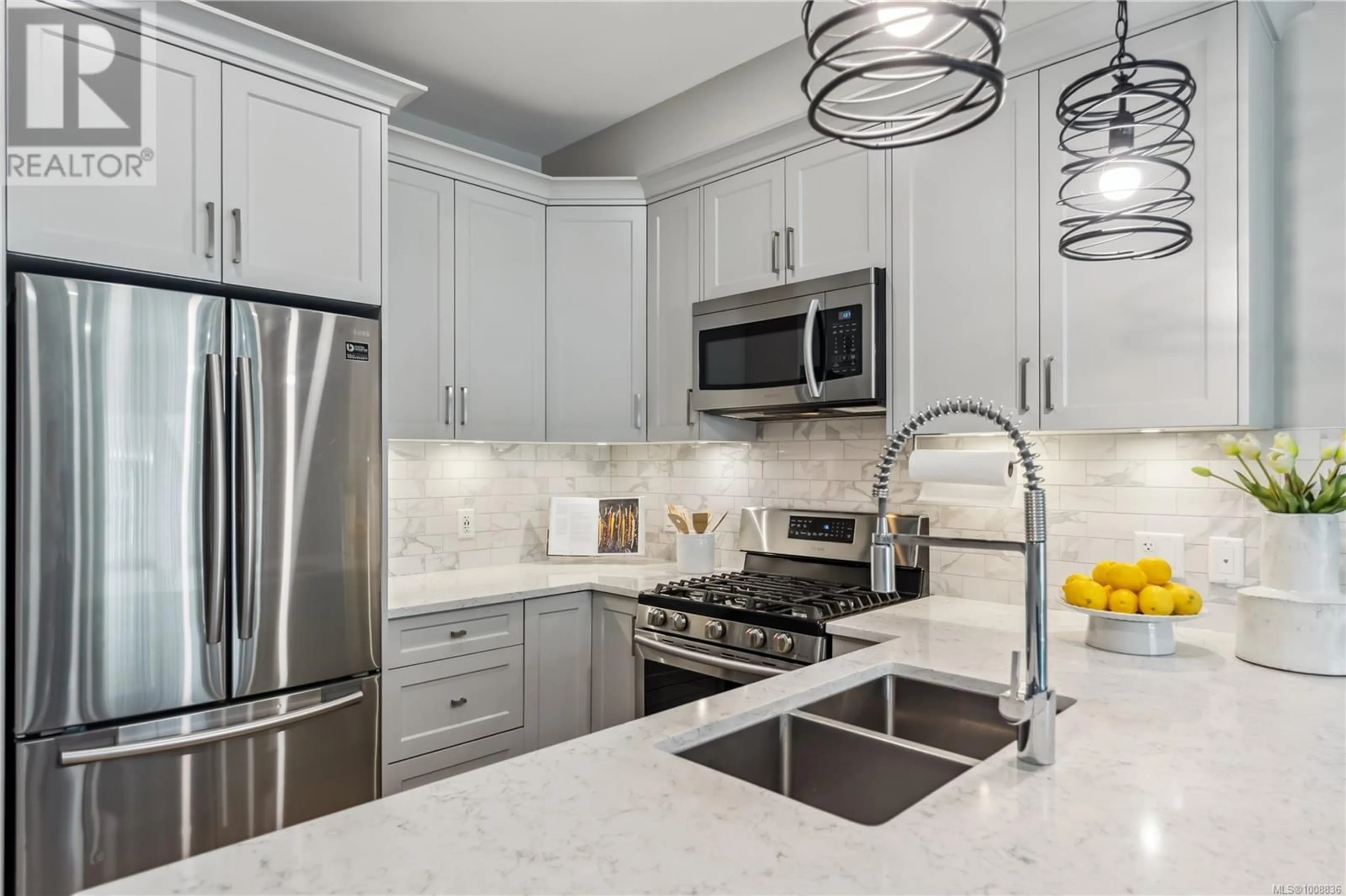 Contemporary kitchen, ceramic/tile floor for 1243 FLINT AVENUE, Langford British Columbia V9B0Y6