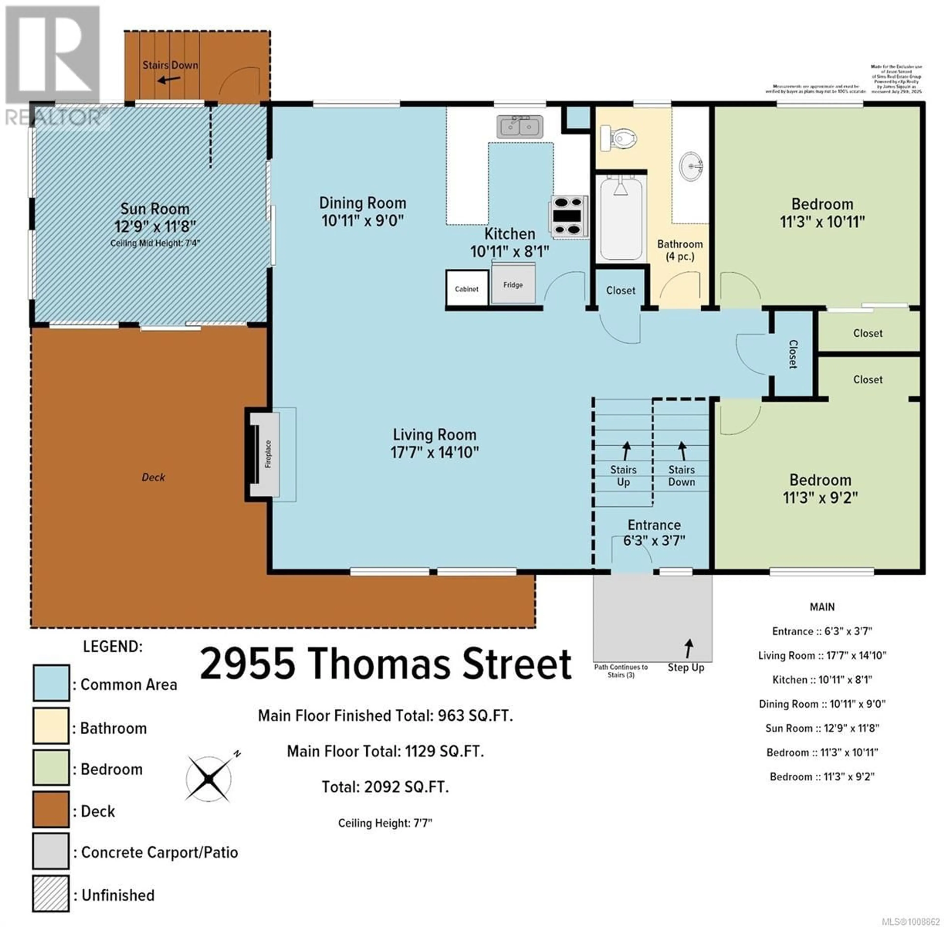 Floor plan for 2955 THOMAS STREET, Nanaimo British Columbia V9T2Y5