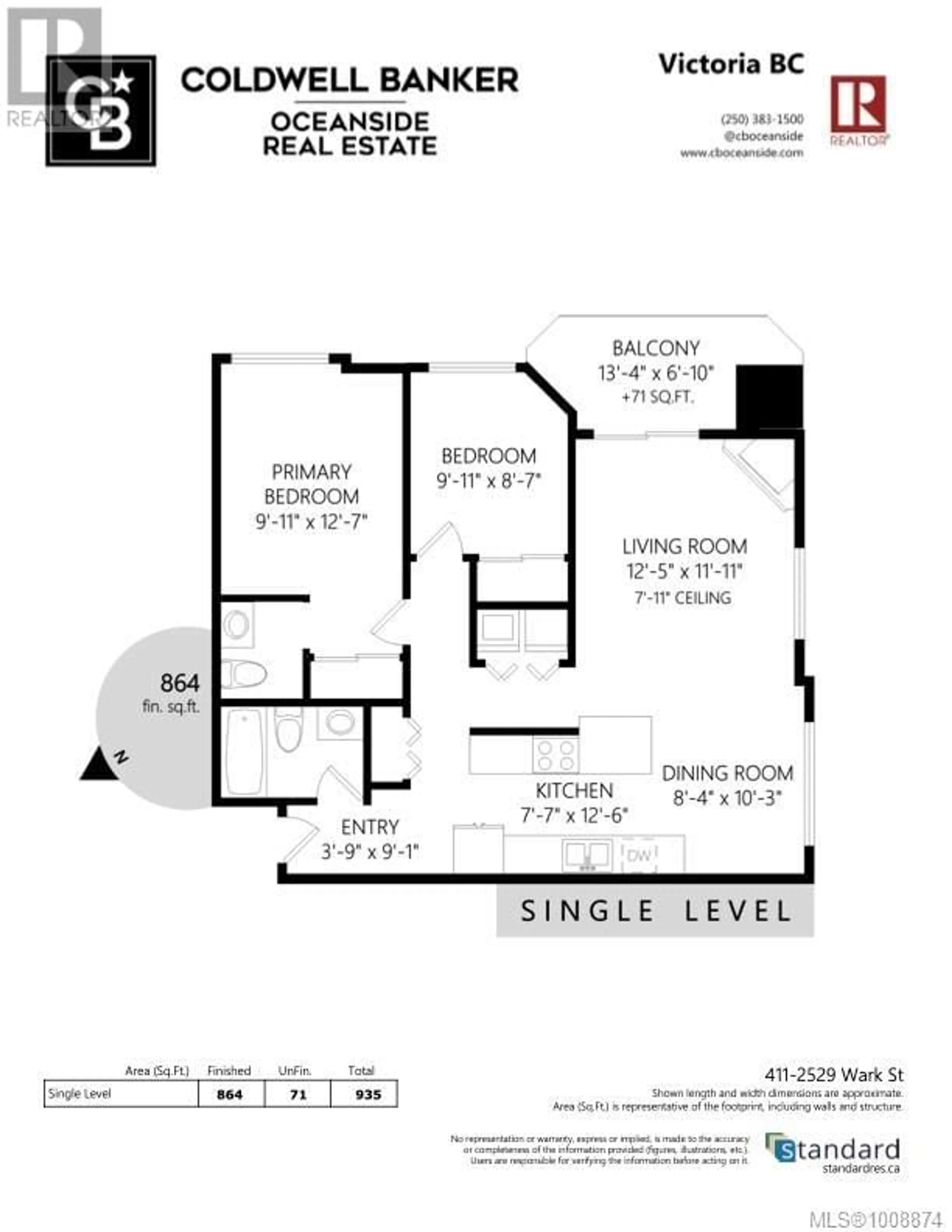 Floor plan for 411 - 2529 WARK STREET, Victoria British Columbia V8T4G7