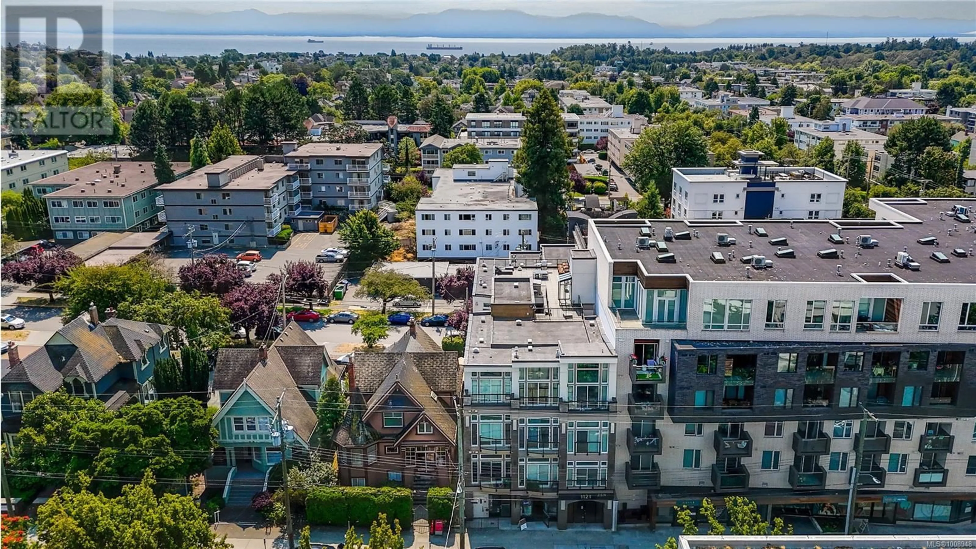 A pic from outside/outdoor area/front of a property/back of a property/a pic from drone, city buildings view from balcony for 308 - 1121 FORT STREET, Victoria British Columbia V8V3K9