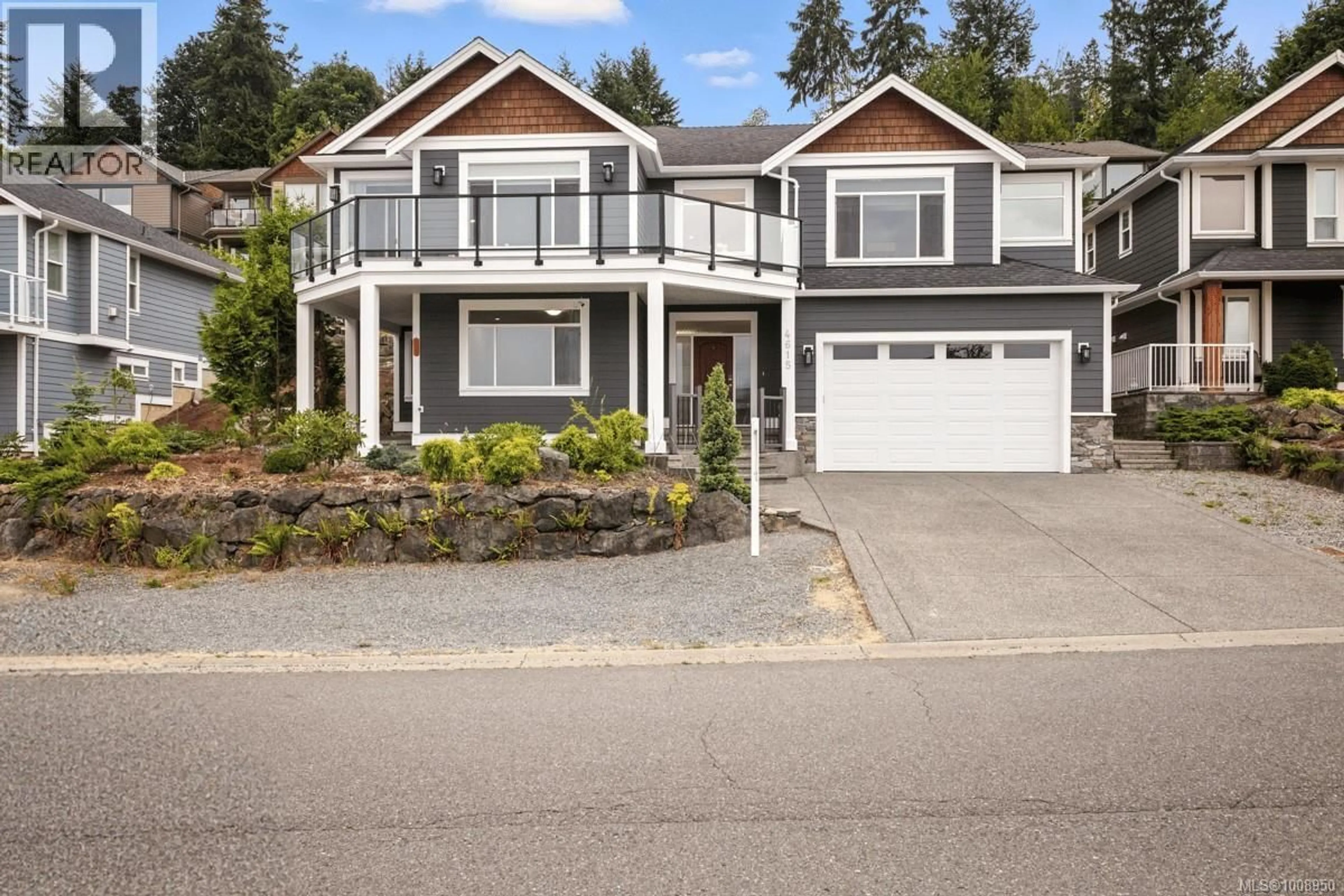 Home with vinyl exterior material, street for 4615 SHERIDAN RIDGE ROAD, Nanaimo British Columbia V9T6S6