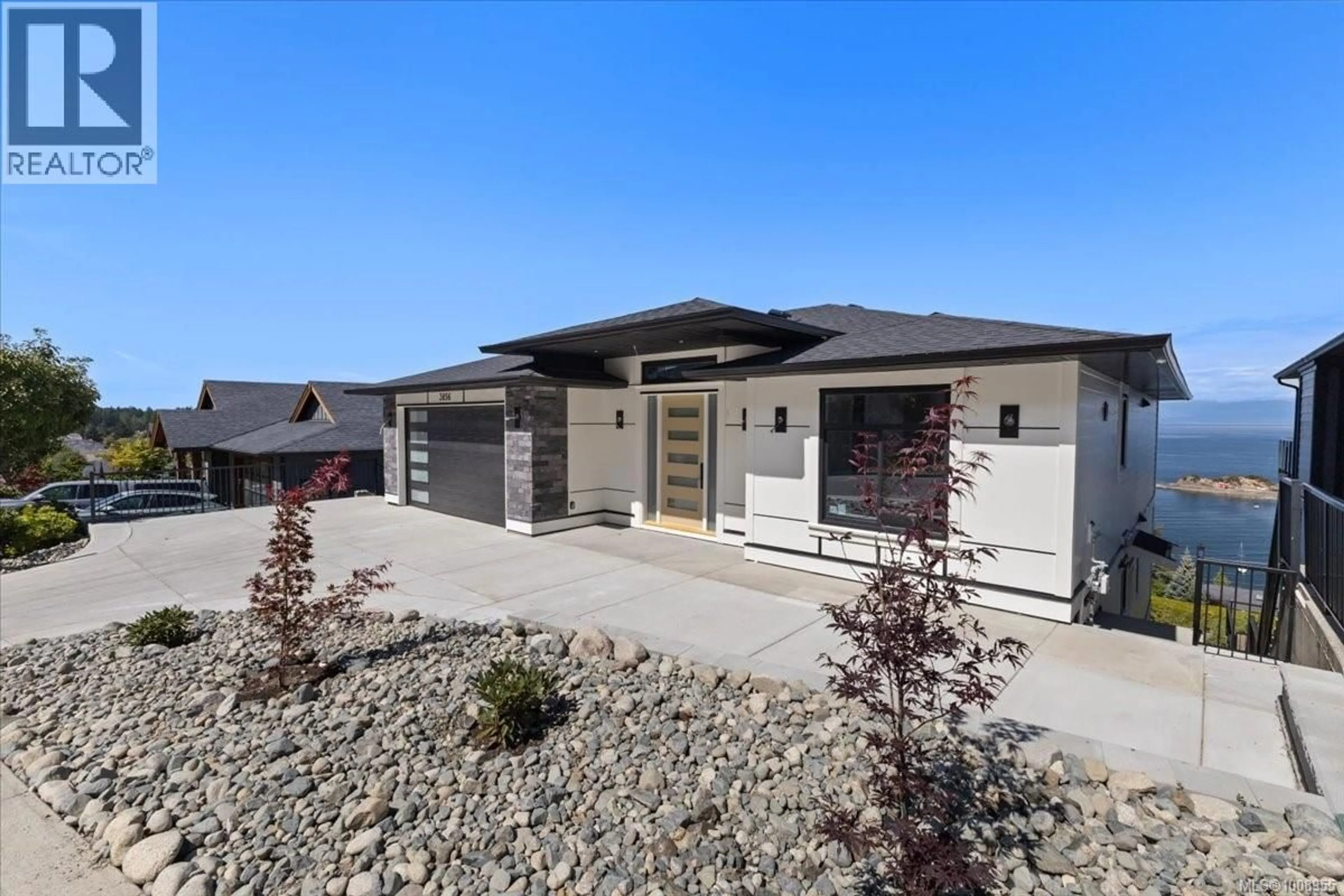 Home with brick exterior material, street for 3856 GULF VIEW ROAD NORTHEAST, Nanaimo British Columbia V9T6E2