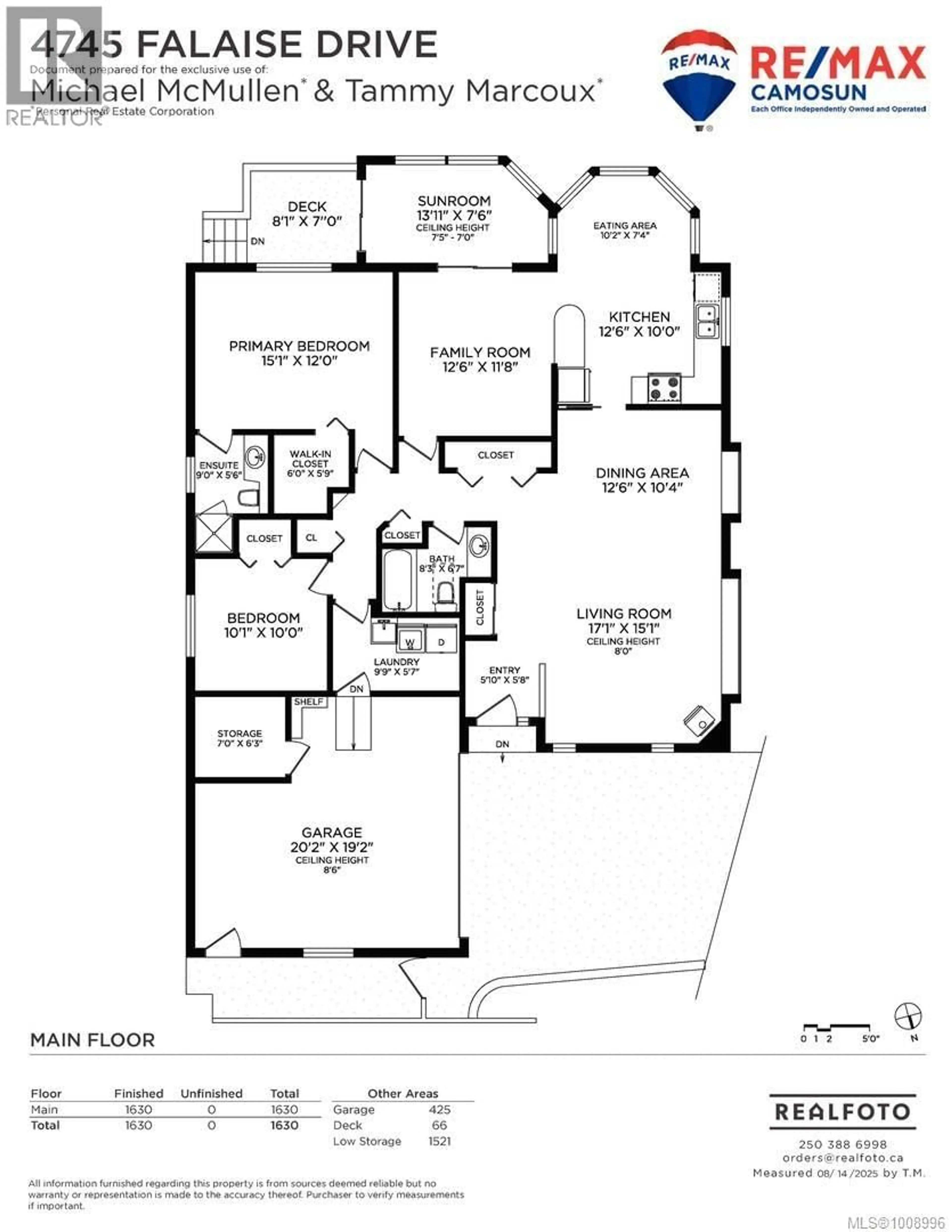 Floor plan for 4745 FALAISE DRIVE, Saanich British Columbia V8Y3E8