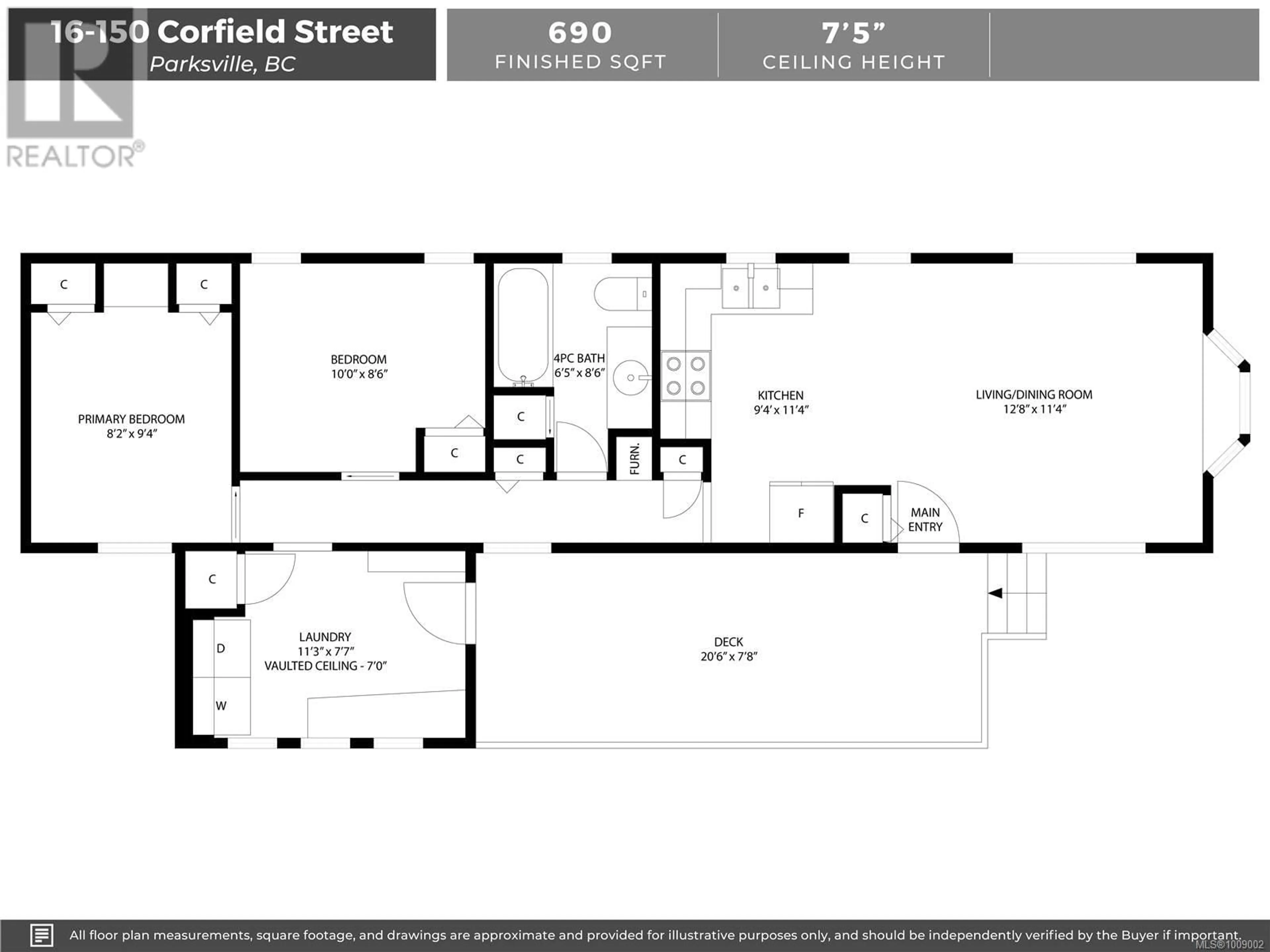 Floor plan for 16 - 150 CORFIELD STREET, Parksville British Columbia V9P1T9