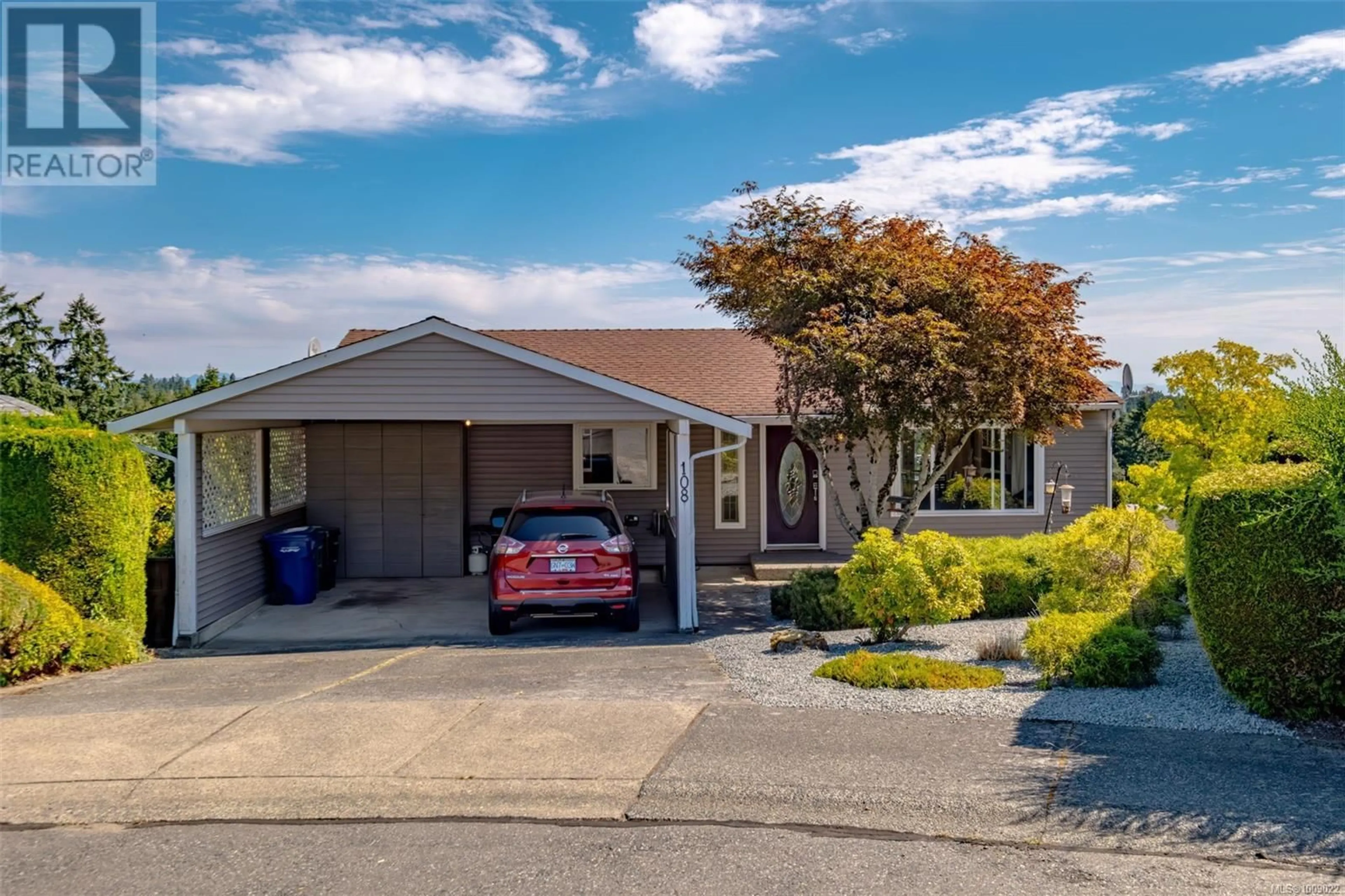 A pic from outside/outdoor area/front of a property/back of a property/a pic from drone, street for 108 CHELAN PLACE, Nanaimo British Columbia V9R6S2