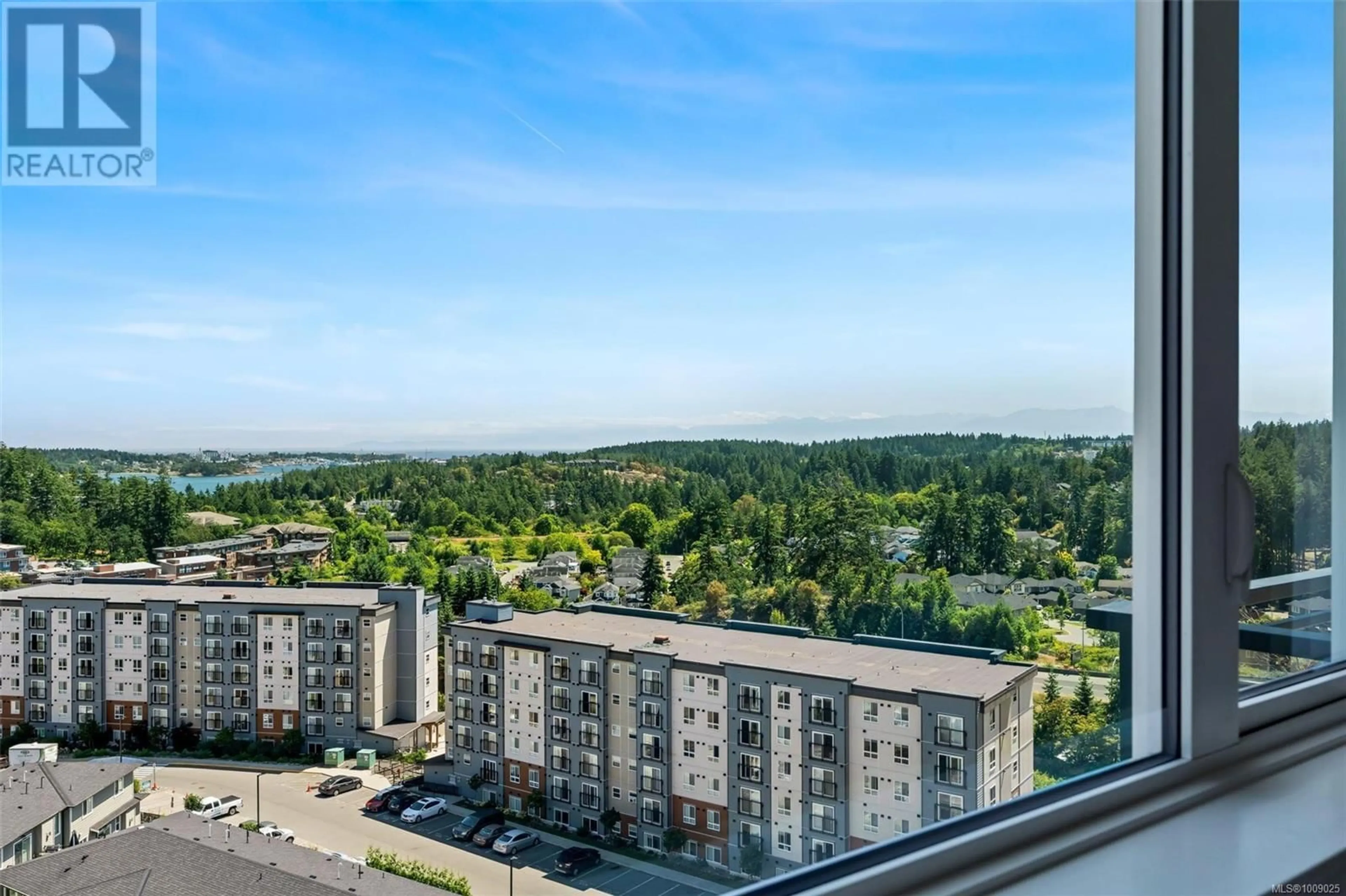 A pic from outside/outdoor area/front of a property/back of a property/a pic from drone, city buildings view from balcony for 410 - 2000 WEST PARK LANE, View Royal British Columbia V9B3R7