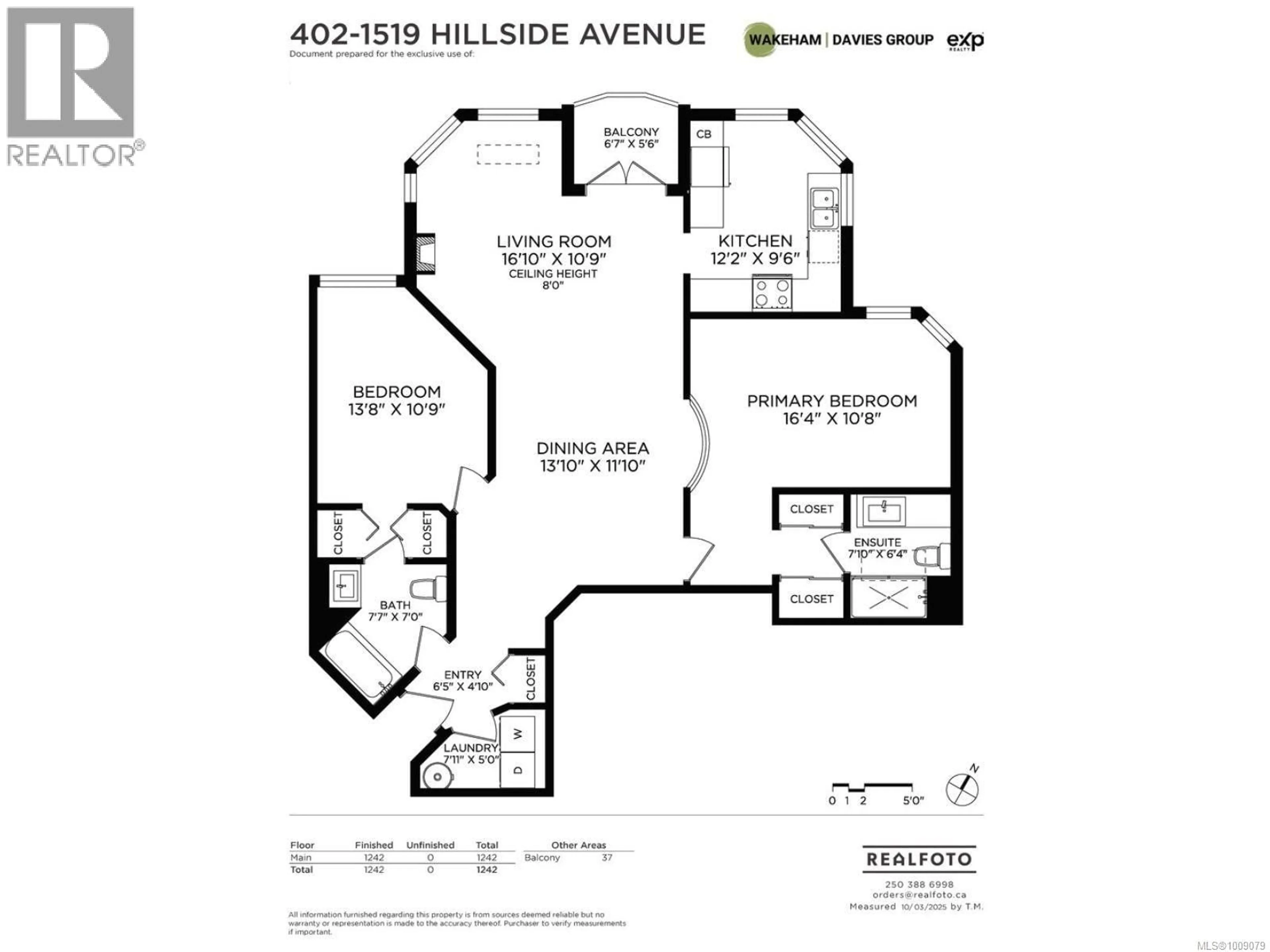 Floor plan for 402 - 1519 HILLSIDE AVENUE, Victoria British Columbia V8T2C1