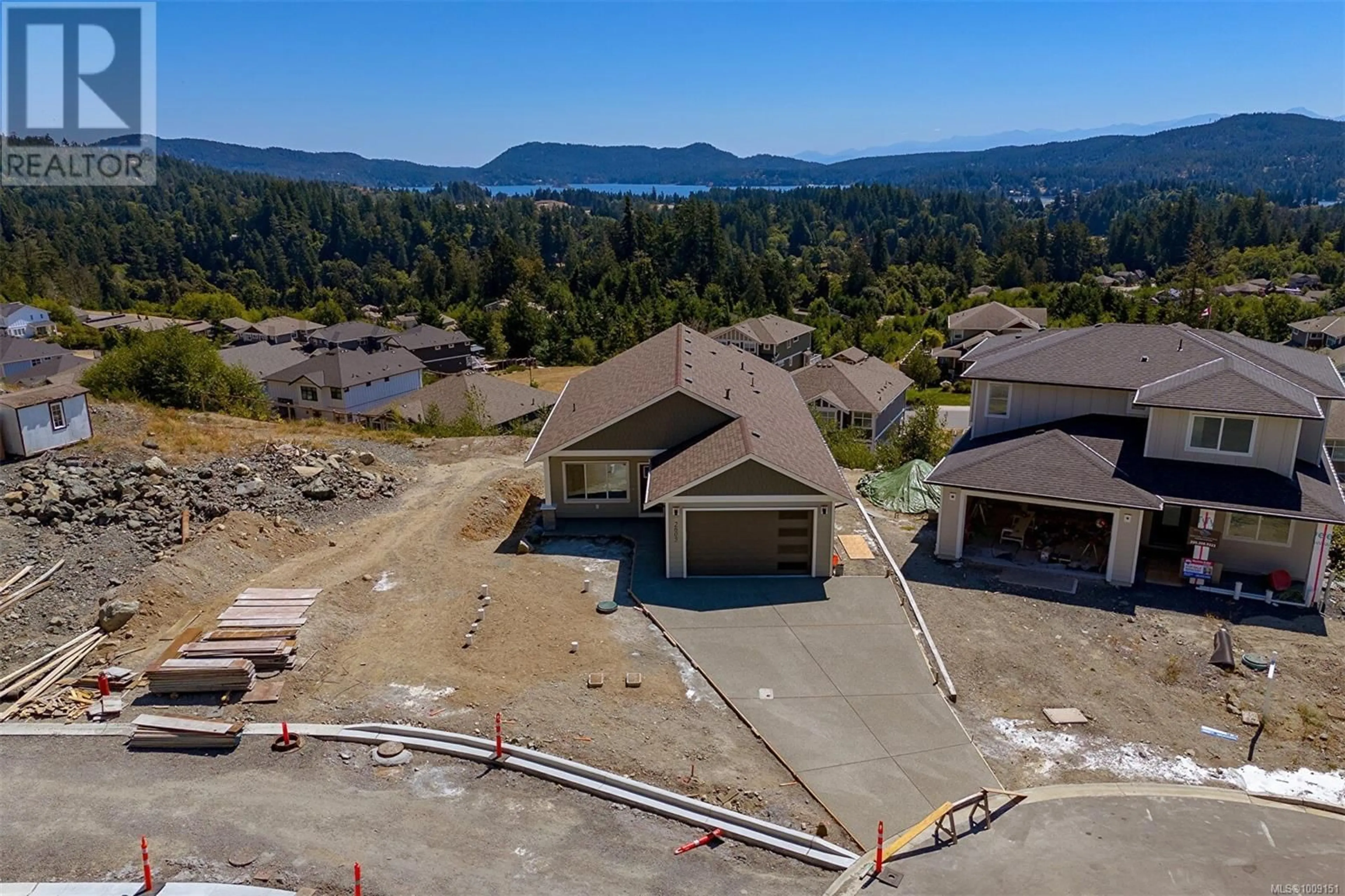 A pic from outside/outdoor area/front of a property/back of a property/a pic from drone, mountain view for 2605 NICKSON WAY, Sooke British Columbia V9Z1P8