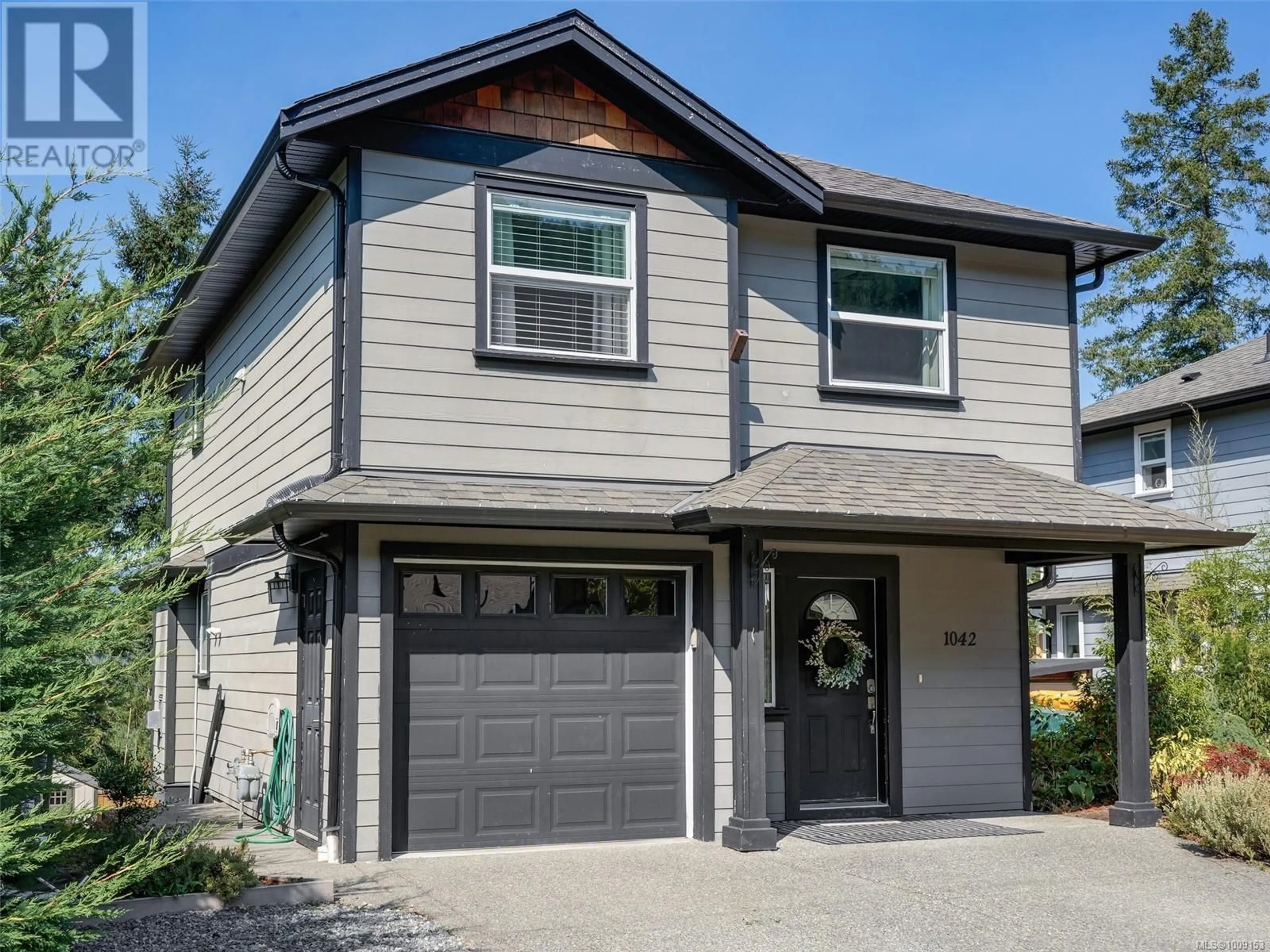 Home with vinyl exterior material, street for 1042 SKYLAR CIRCLE, Shawnigan Lake British Columbia V0R2W3