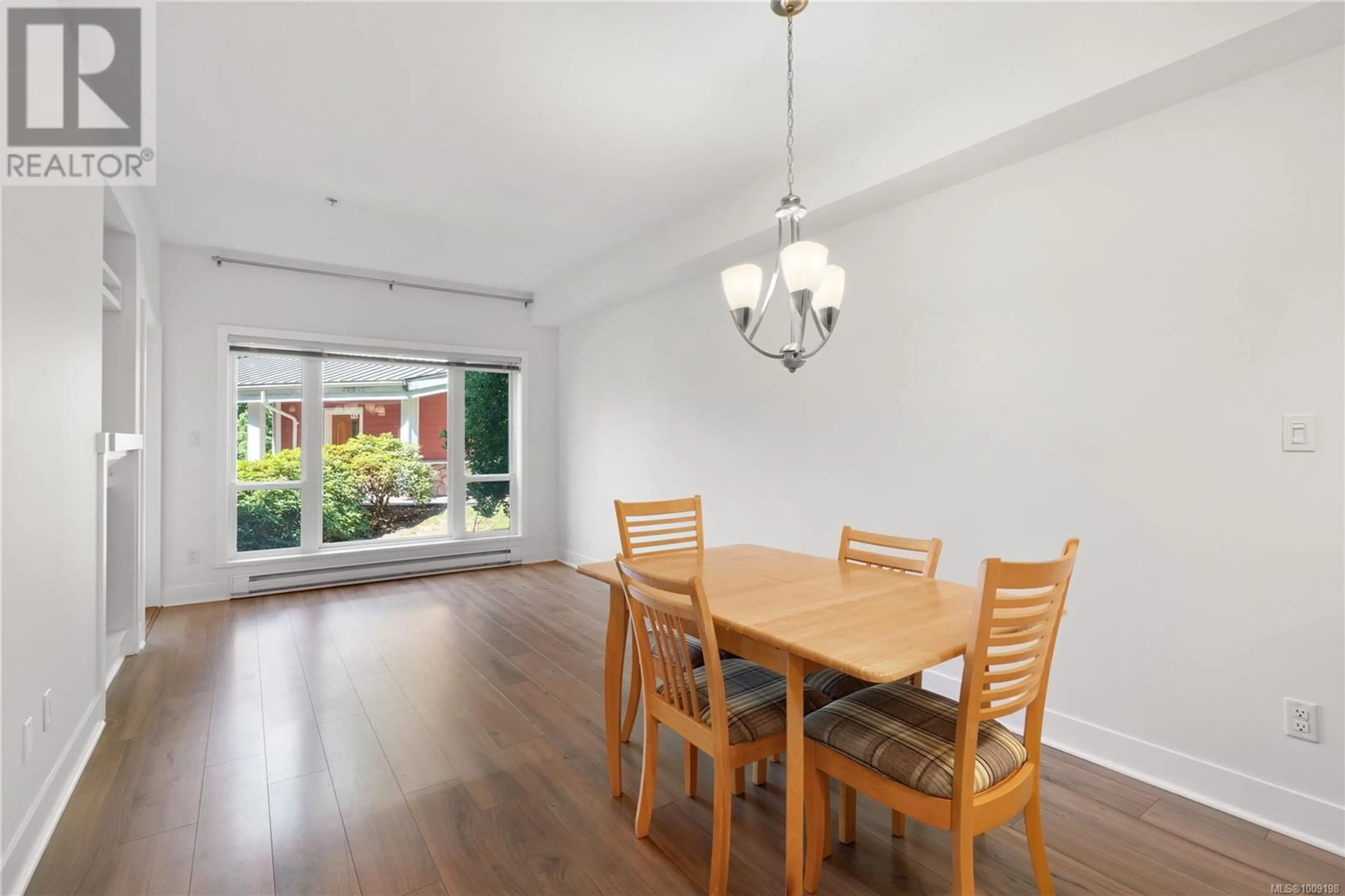Dining room, wood/laminate floor for 110 - 866 BROCK AVENUE, Langford British Columbia V9B0H2